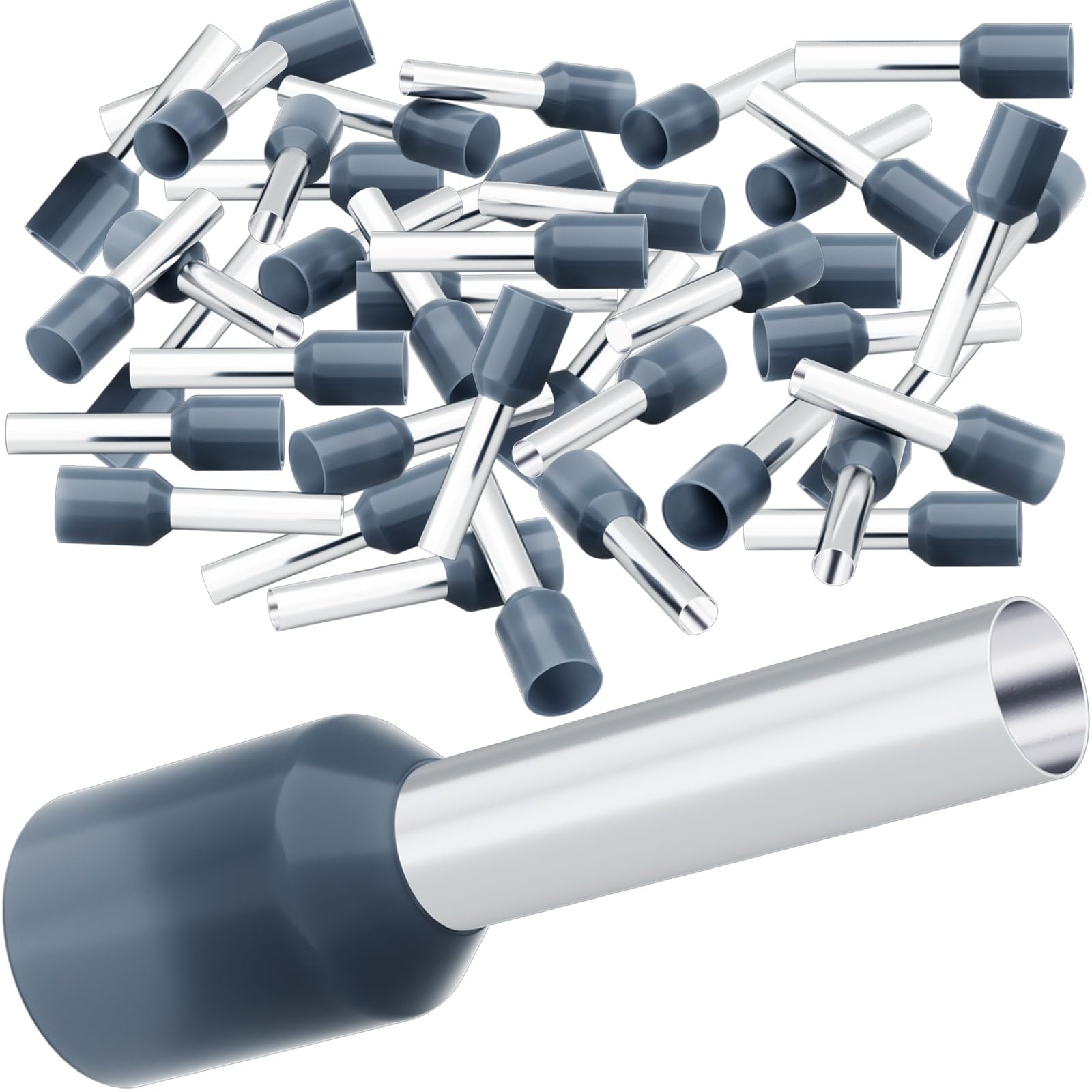 HOLMOL Ferrules 0.75mm², 150PCS Bootlace Ferrules, Insulated Wire Ferrules, Cable Ferrules 0.75mm² x 8mm, Wire Crimp Ferrules, 0.75mm Bootlace Ferrules Kit for Electrical Connections (0.75mm² x 8mm)