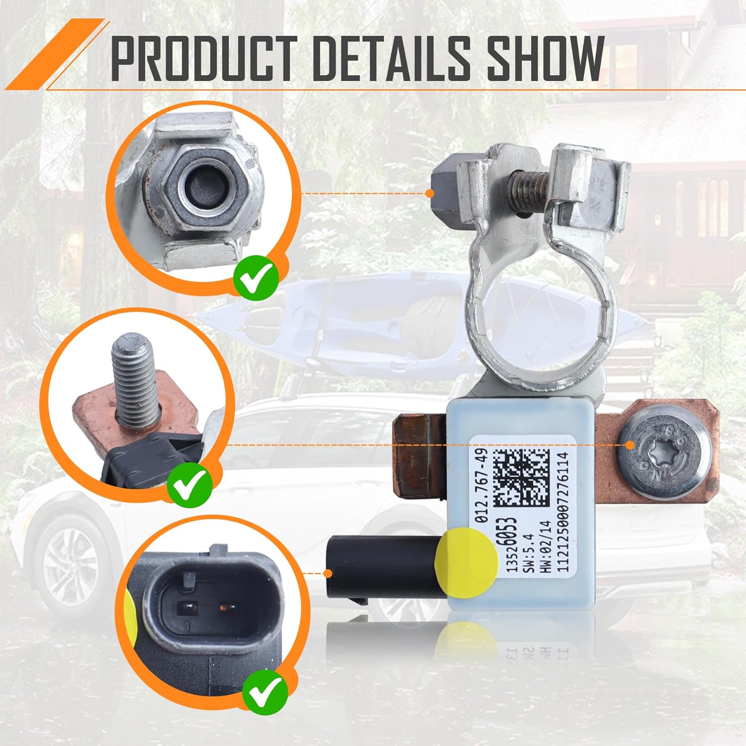 13545953 Battery Sensor - Battery Monitor Module Fit for 2018-2019 Buick Regal CTS Chevrolet Equinox GMC Terrain,2018 Cadillac ATS,2019 Silverdo 1500 Sierra 1500