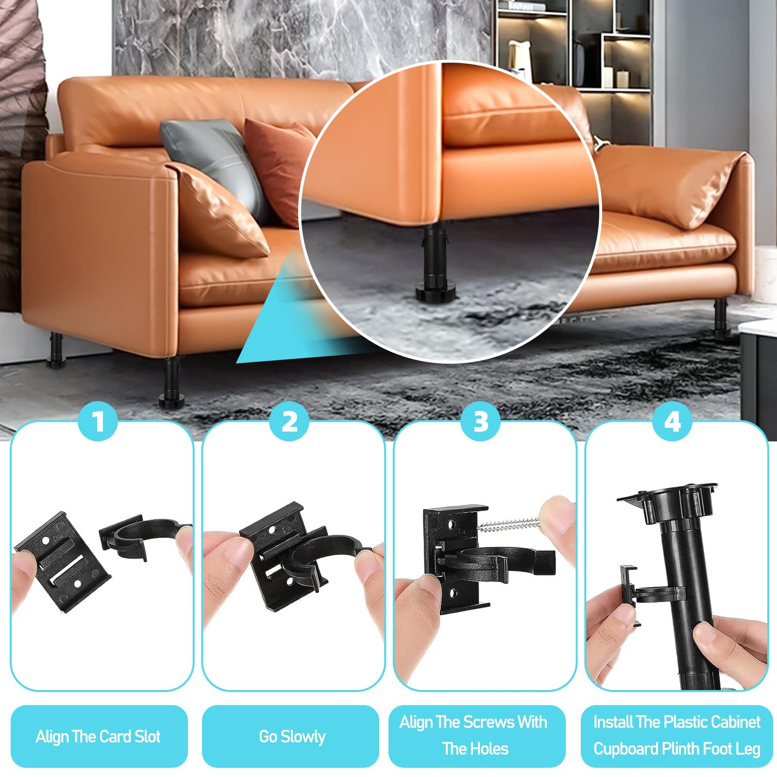 10pcs Heavy Duty Kitchen Kick Board Plinth Clips Kickboard Clips Plinth Leg Clips Kitchen Plinth Clips Kitchen Kickboard Clips Kick Board Plinth Clips Kitchen Baseboard Clips fit 30-31 mm (14+30) - Image 2