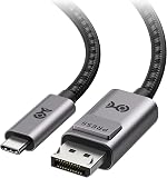 Cable Matters Premium Braided USB-C to DisplayPort Cable 1.8m (USB C to DP Cable) Support 8K 60Hz in Gray- Thunderbolt 4 / USB 4 Compatible with MacBook Pro Dell XPS iPhone 15 Pro Max Plus - 1