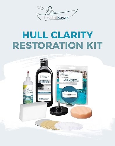 Miniatura 6 de Crystal Kayak Kit de restauración de claridad de casco: diseñado para el mantenimiento de kayaks de cristal genuino y tablas de cristal.
