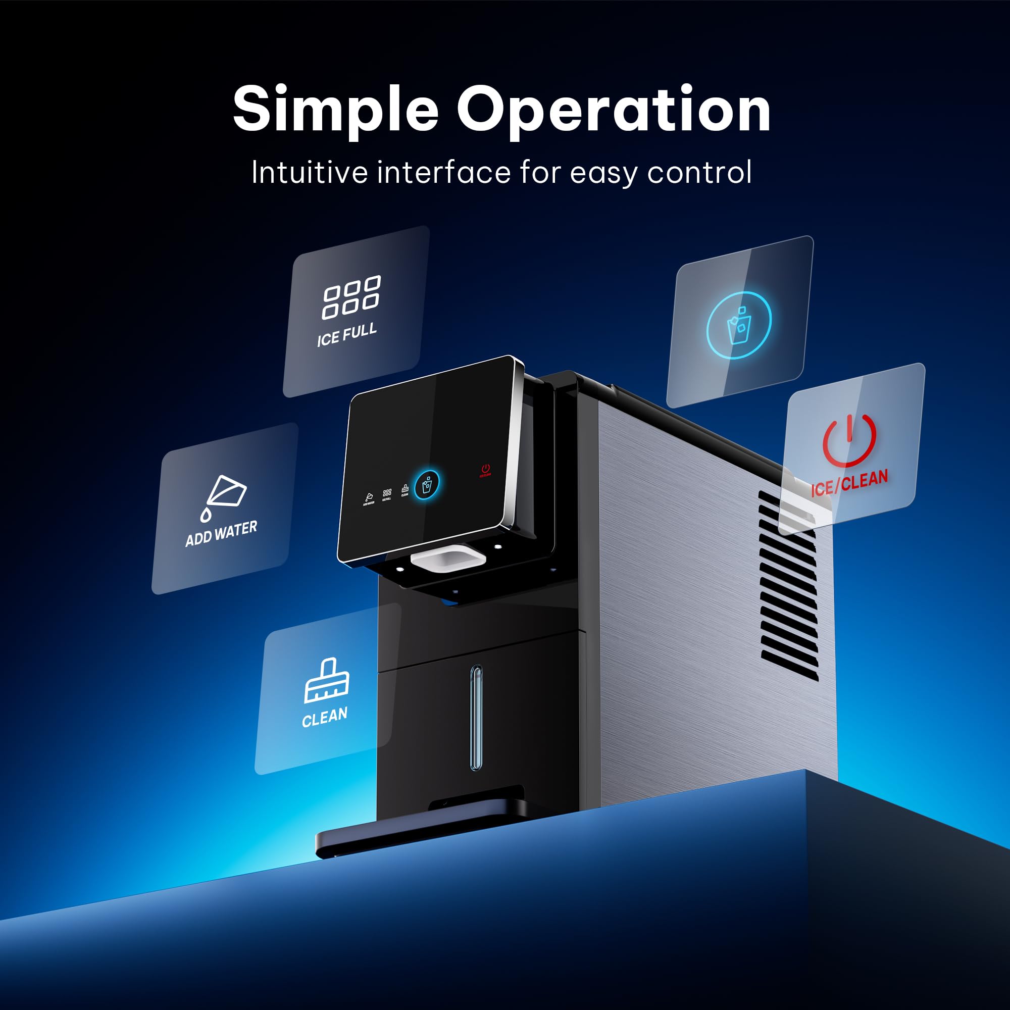 Silonn Nugget Ice Maker Countertop, Auto Drop Ice, Self Cleaning Ice Machine, 40 lbs/24H Soft Chewable Ice, Self Dispensing Nugget Ice Maker for Home, Kitchen and Party on Fridge.com
