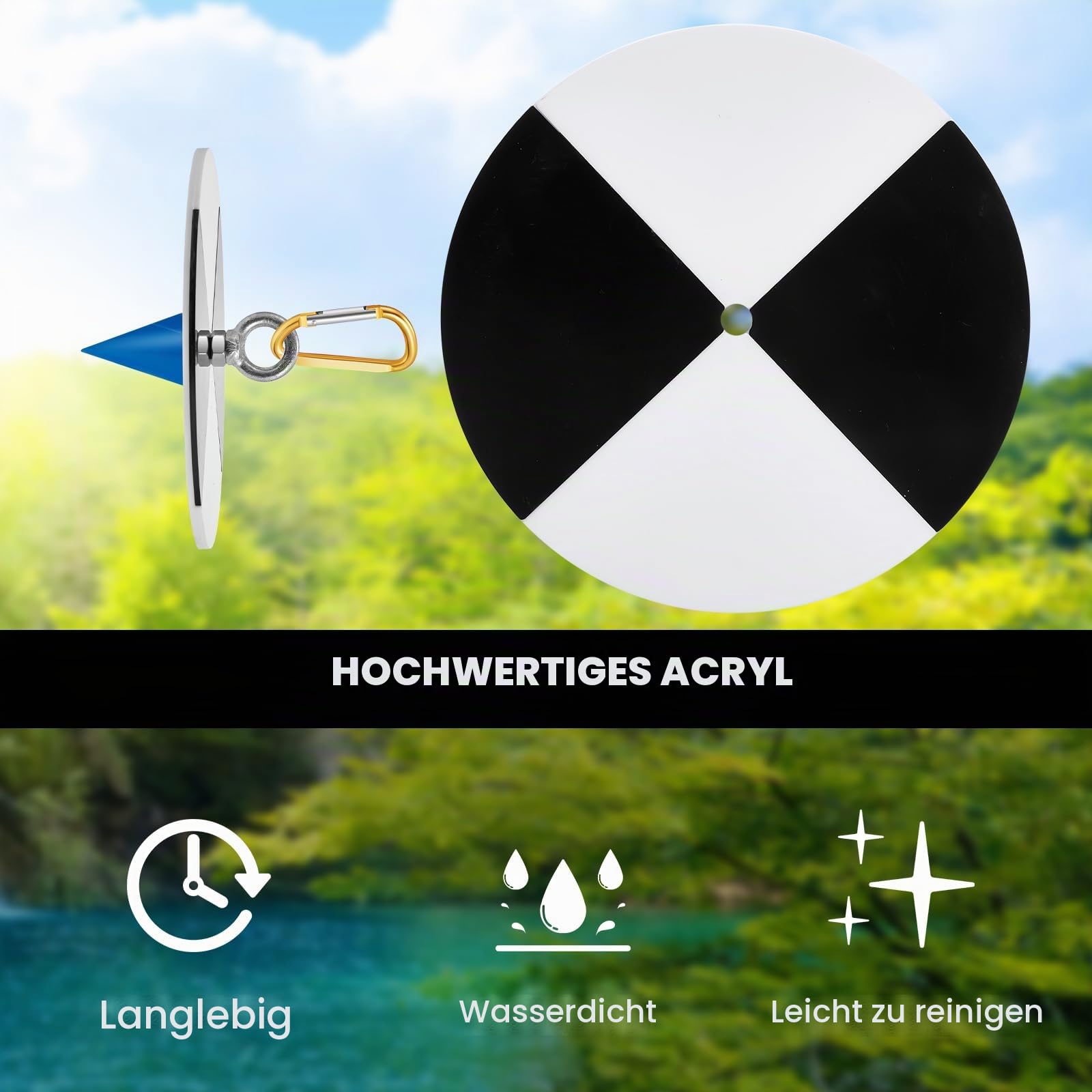 Copkim Secchi-Scheiben-Set aus Kunststoff mit schwarzen und weißen