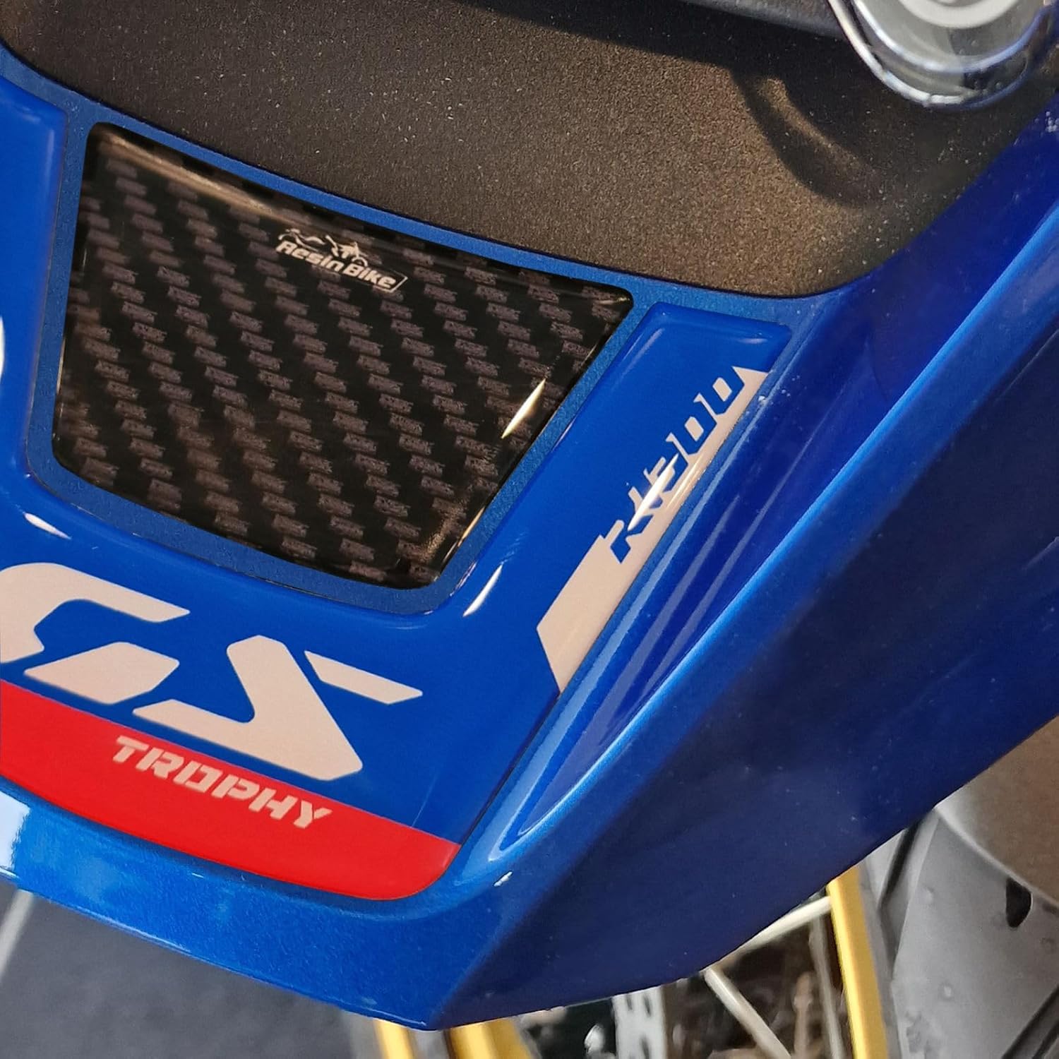 Resin Bike Motorcycle 3D Stickers Compatible with BMW R 1300 GS Trophy 2023-2026. Front Tip Protections from Bumps and Scratches. Resin Stickers - Made in Italy