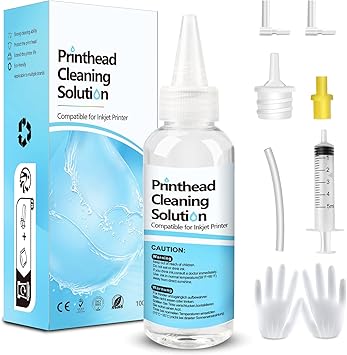 Printhead Cleaning Kits Inkjet Printers, Printer Cleaning Kit for Epson Ecotank Printers, Printer Cleaner Kit for HP, Inkjet Printers Head Cleaning Solution for Canon Pixma Print Head Liquid Nozzles