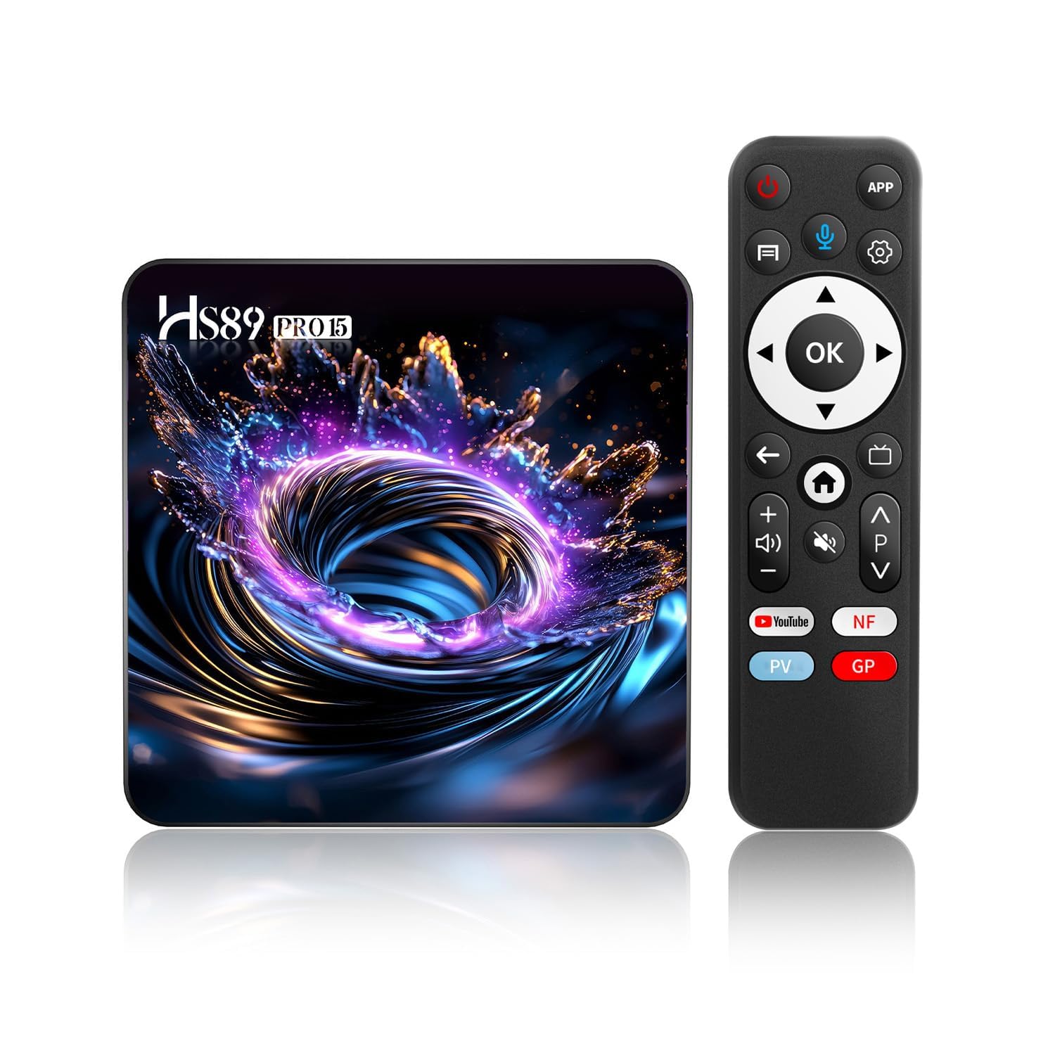 Android TV Box 14.0, 4GB RAM 32GB ROM RK3539 Quad-Core, Dual WiFi 6, 4K | Bluetooth 5.4,Android Box Supports 64GB Micro SD,Voice Remote,USB 2.0/USB 3.0, 10/100M Ethernet
