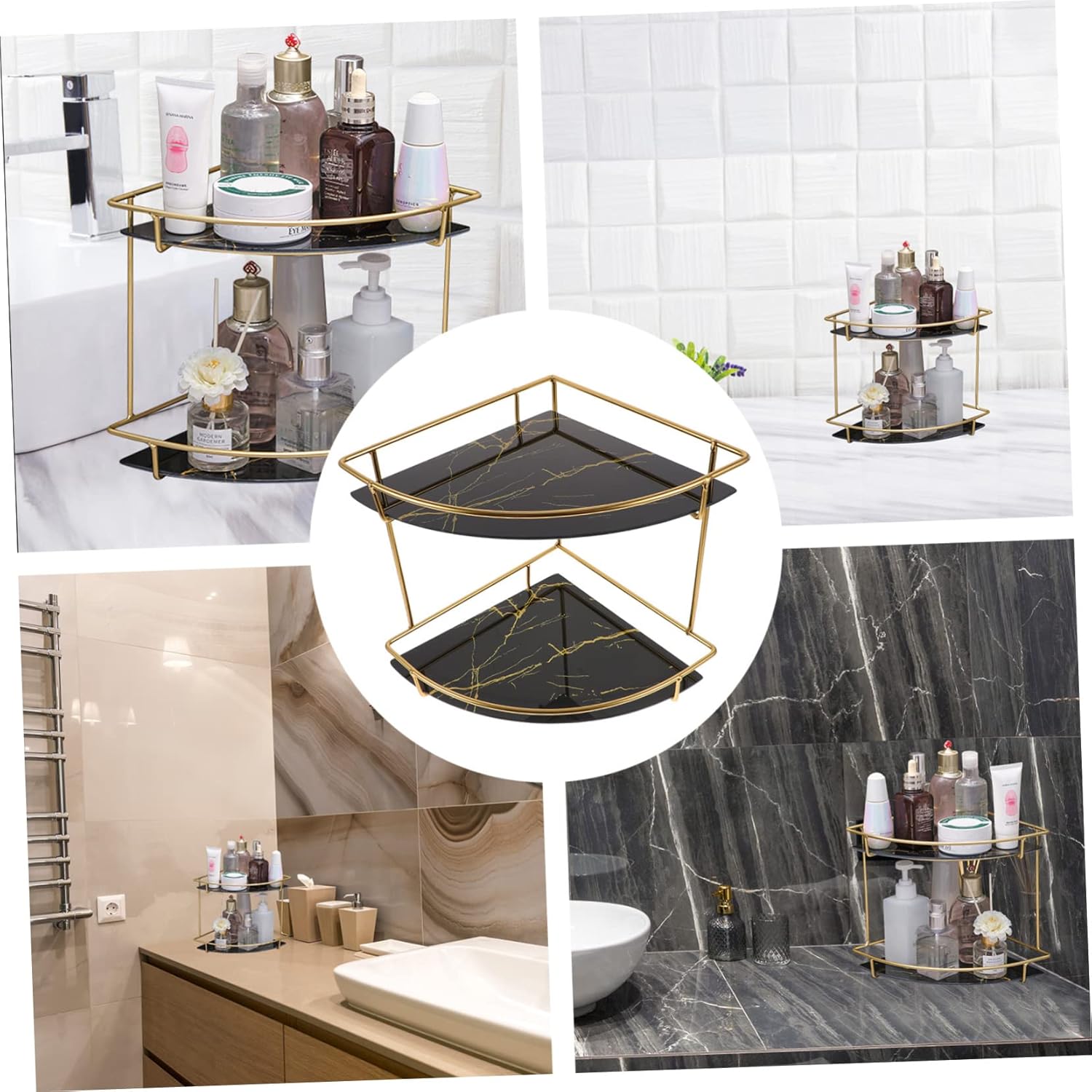 Bathroom Counter Organizer Wire Shelving Wall Shelves Under Sink Storage Corner Rack