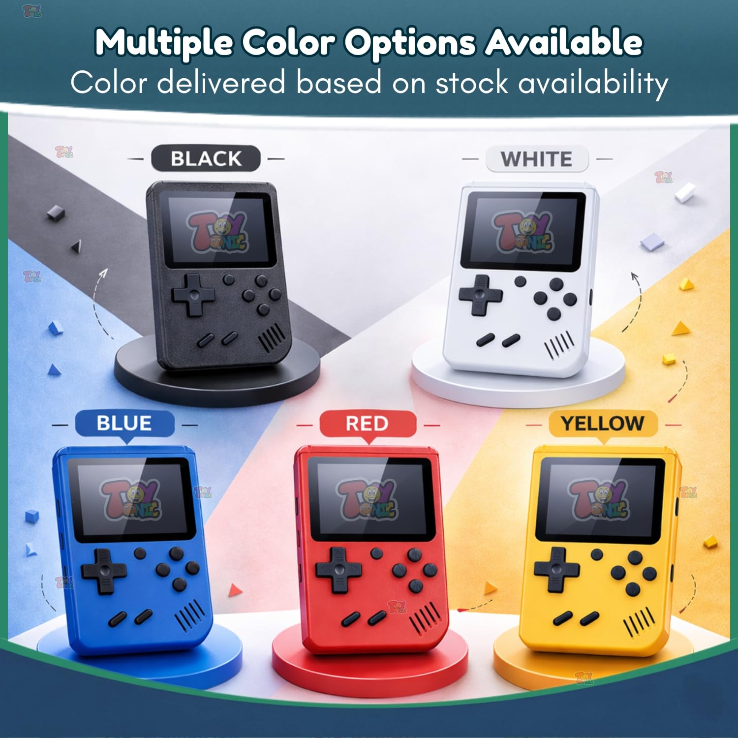 TOYTONIC Rechargeable Pocket Video Game Console for Kids 400-in-1 Retro Handheld Gaming Device with Built-in Classic Games, TV Output Support(Color Assorted) 3