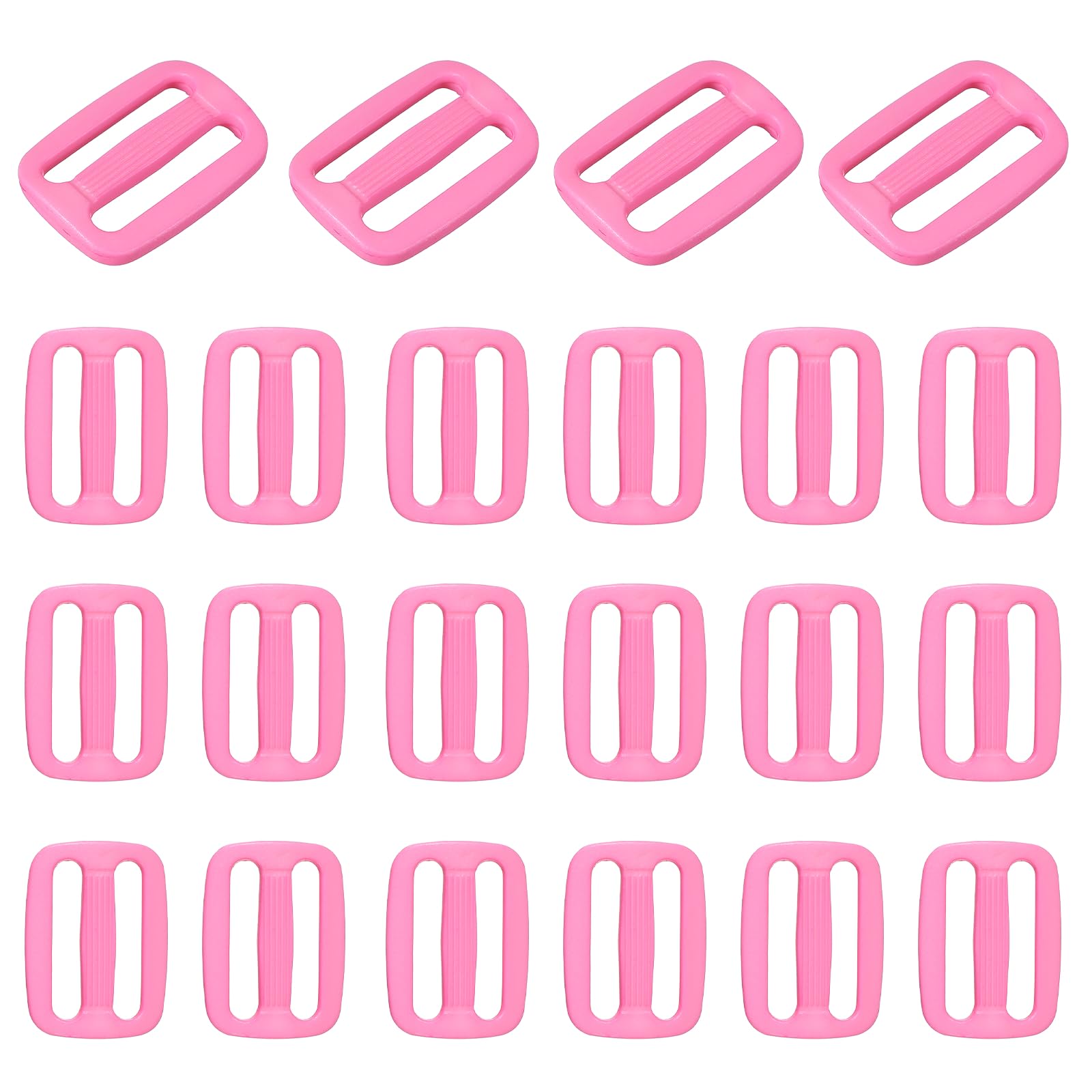 sourcing map 22 Pcs Tri-Glide Slider, 1 Inch Triglides Slider Buckle for Backpack, Pink