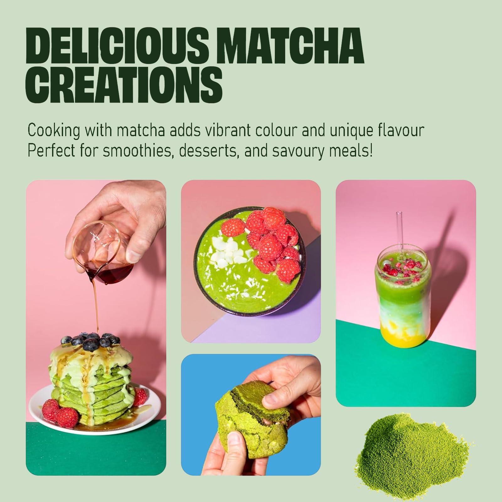 Ceremonial Grade Matcha Powder Premium First Harvest Green Tea Powder 100 Pure Matcha Tea Vegan Gluten-Free Sugar-Free with — view 7