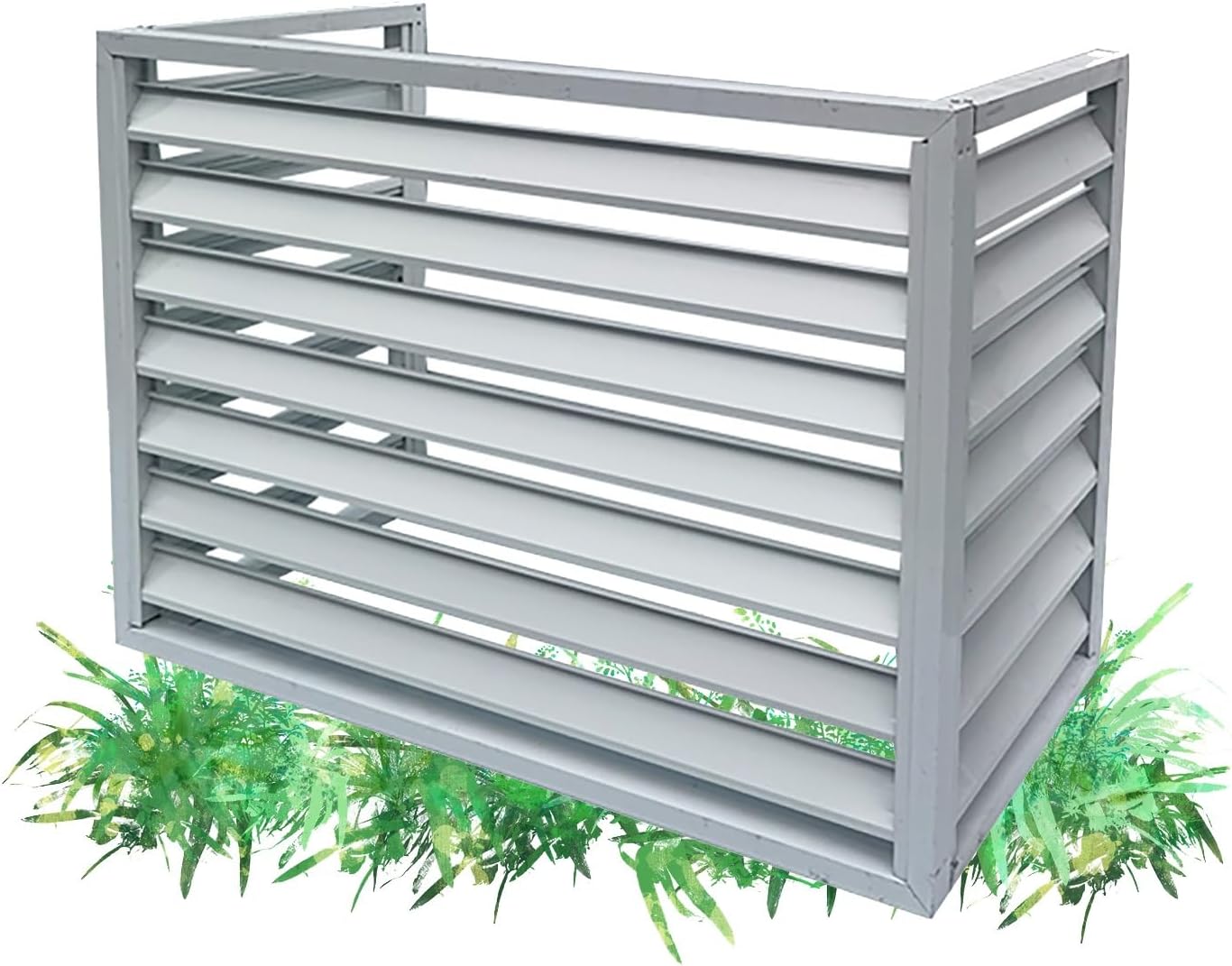 Outdoor Privacy Fence Screen Aluminum Air Conditioner Cover Window