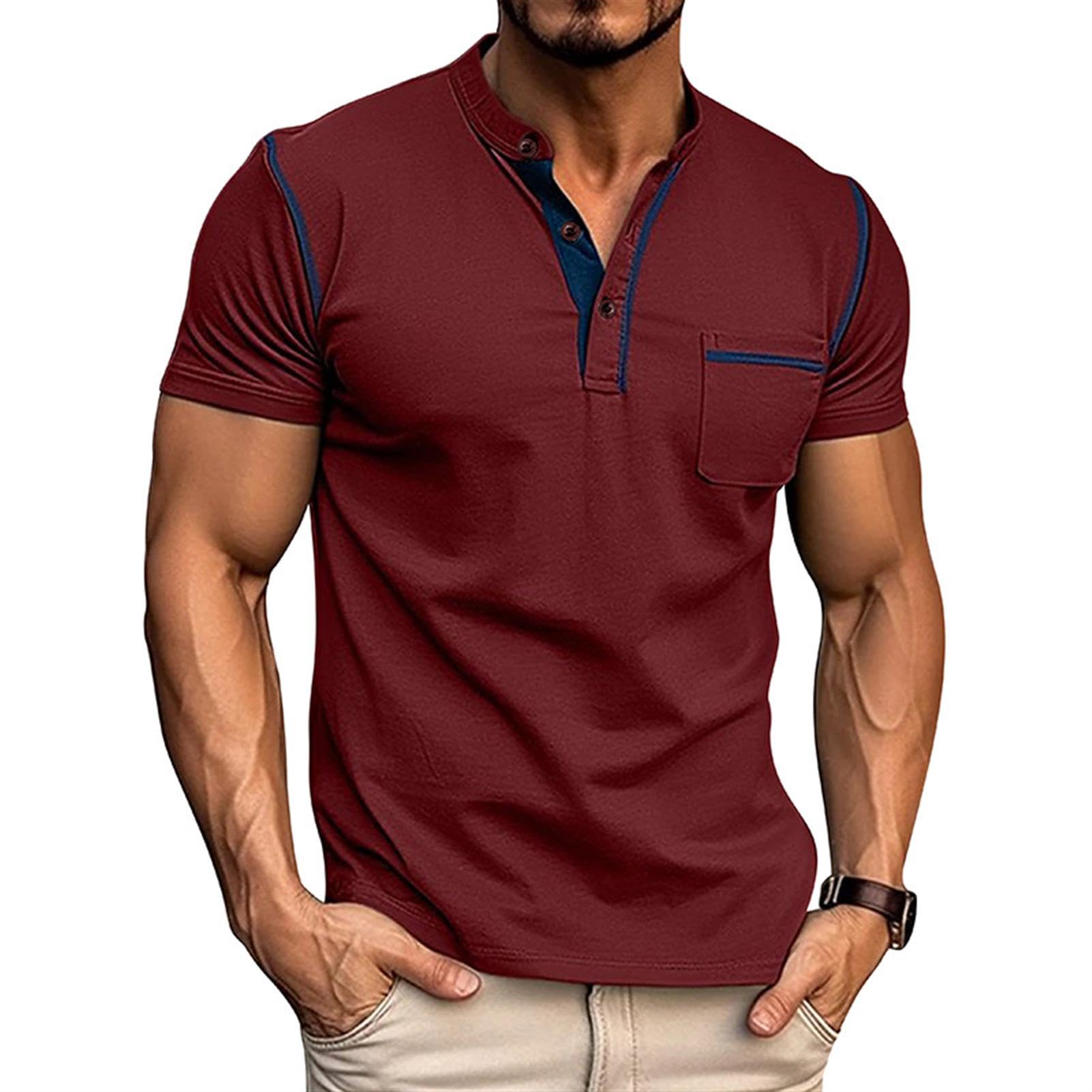 hixswnu Mens Kurzarm Henley Shirts Casual Komfortable Baumwolle T-Shirt Raglan Sleeve Sommer Vintage Button Tops