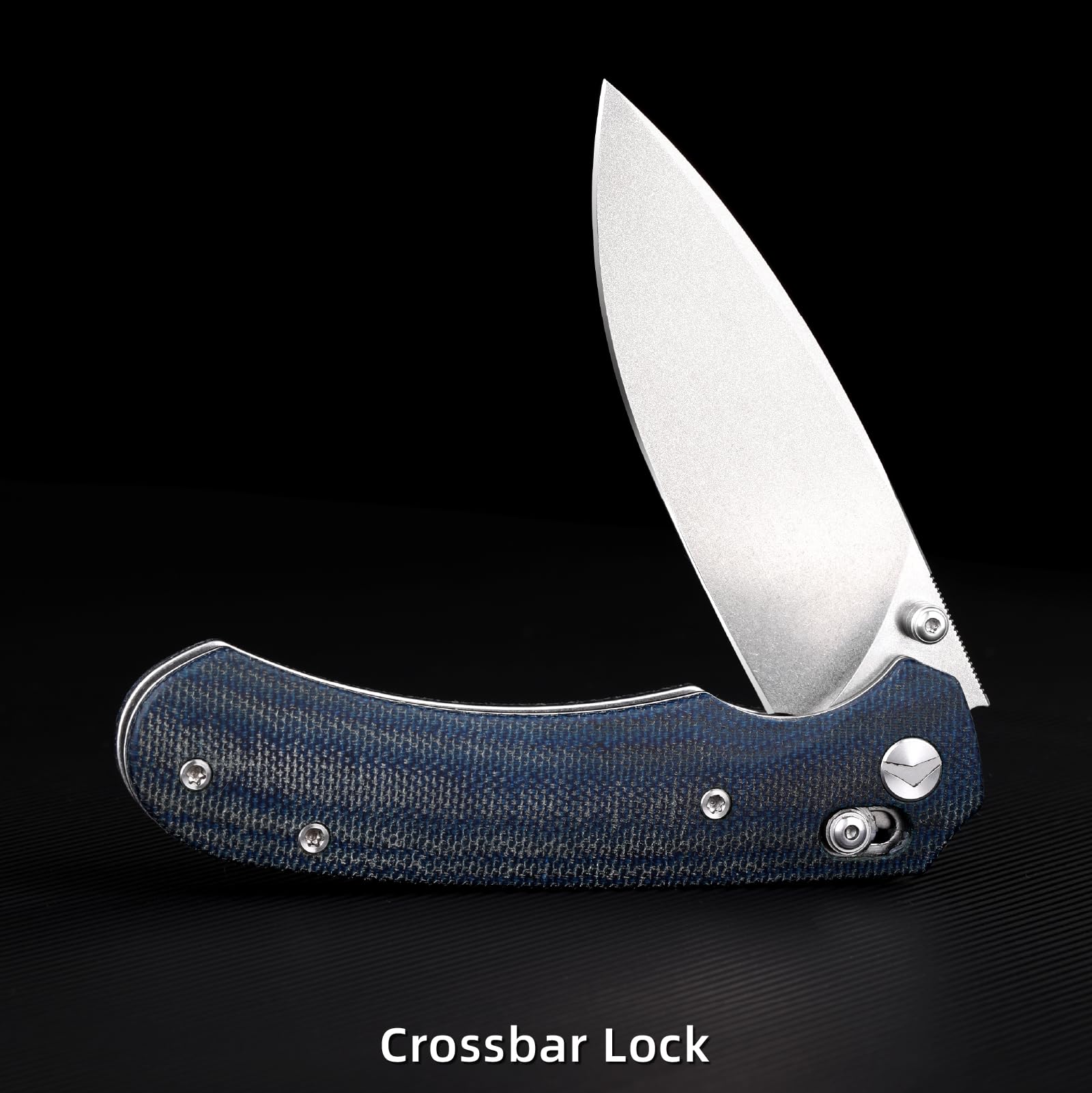 Klappbares Taschenmesser,3.31" 154CM Klinge,Erogonomischer Titan Griff,Jagd Überlebensmesser,EDC Messer für Jagd Camping Überleben Outdoor Angeln Wandern (Blau)