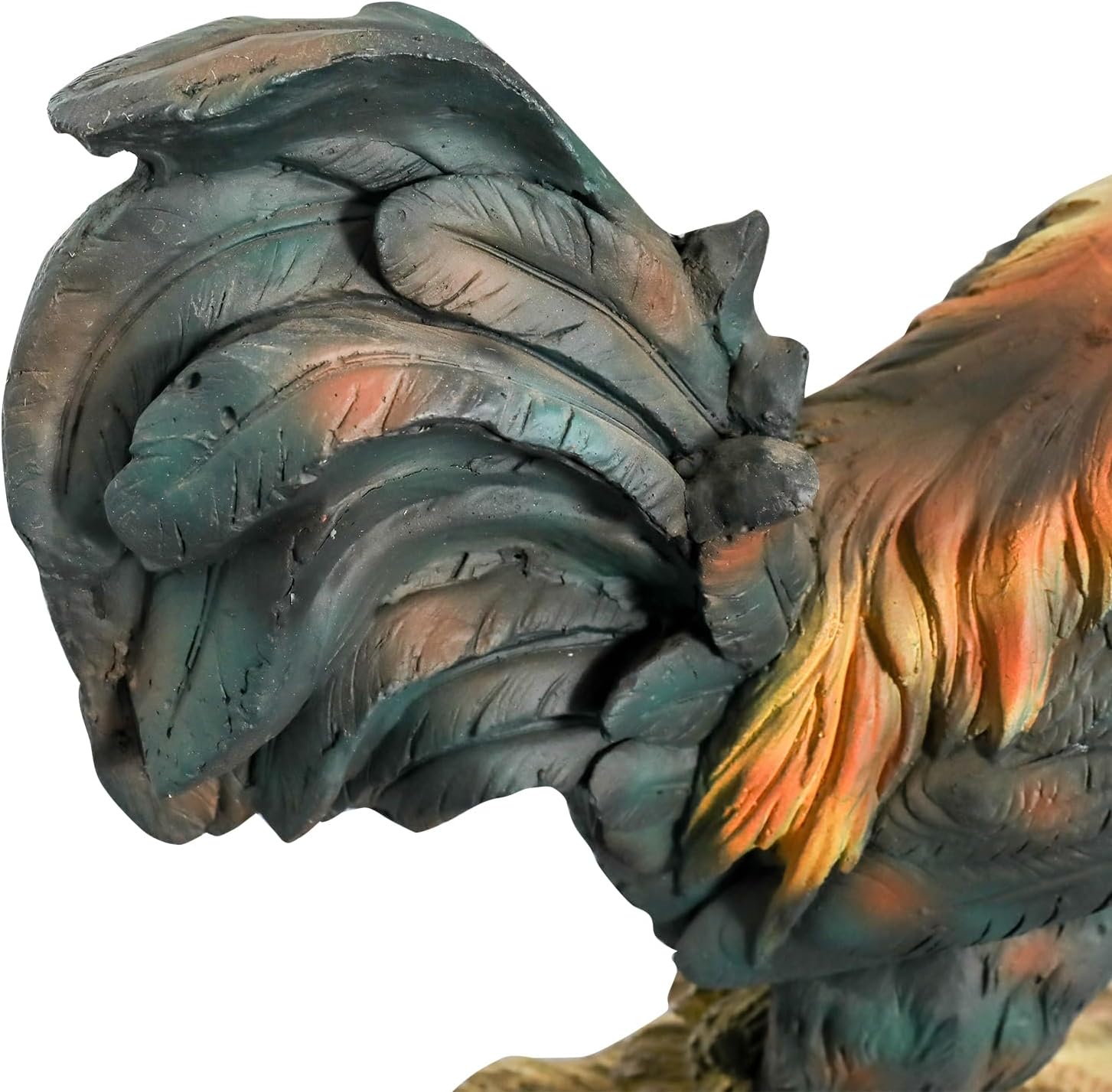 22.4" H Rooster Garden Statue – Garden Decor with Realistic Detail Chicken Sculpture, Standing Rooster Garden Ornament for Decor
