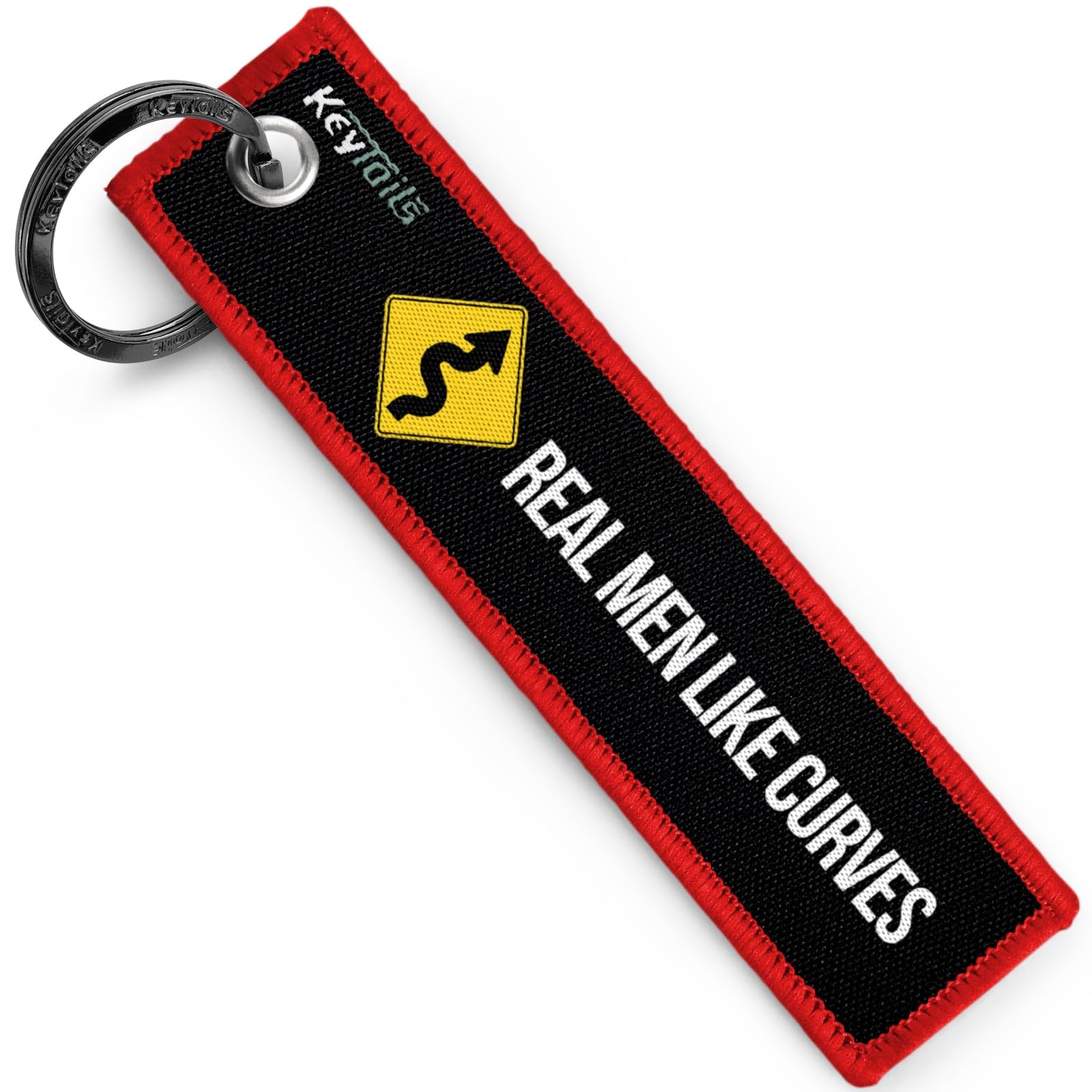 KEYTAILS Keychains, Premium Quality Key Tag for Motorcycle, Car, Scooter, ATV, UTV [Real Men Like Curves]