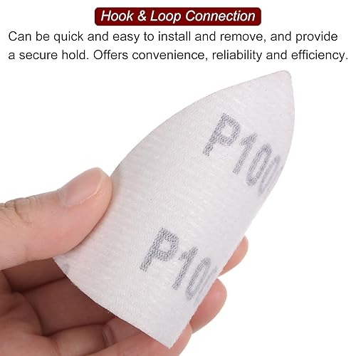 Vista 21 de HARFINGTON 120 piezas de lija triangulares de gancho y bucle, 120 granos, almohadillas de lijado de óxido de aluminio de 3-1/8 pulgadas, papel