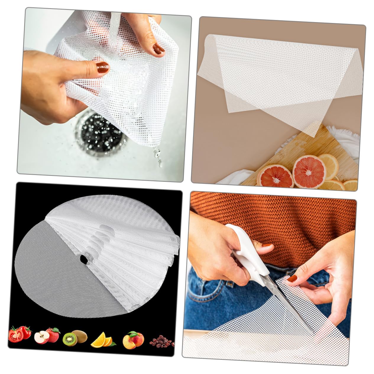 BRIGHTFUFU 6pcs Silicone Dehydrator Mats for Jerky and Food Dryer Non Stick Dehydrator and Liners Versatile for Fruit and Jerky Making