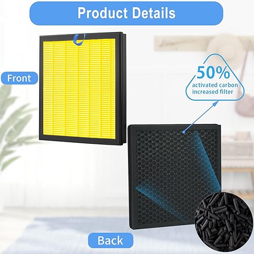 Miniatura 3 de Paquete de 2 filtros Vital 200S H13 de repuesto para purificador de aire LEVOIT Vital 200S para alergias a mascotas, filtro HEPA H13 Ture 3 en 1,