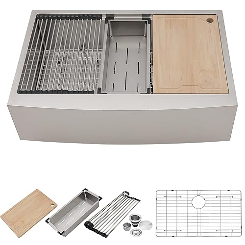 33 inch Farmhouse Kitchen Sink - Shinmou 33x22 Apron Front