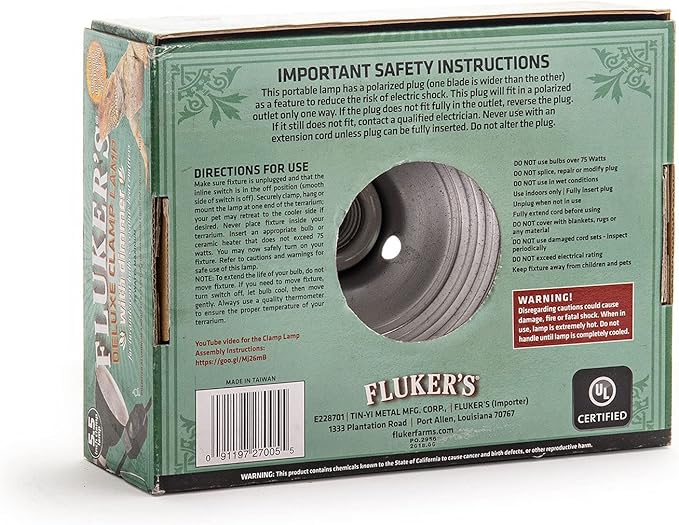 flukers deluxe clamp lamp assembly