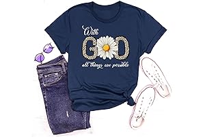 With God All Things Are Possible Shirt, Sunflower Religious T-Shirt, Inspirational Tee, Gift for Her