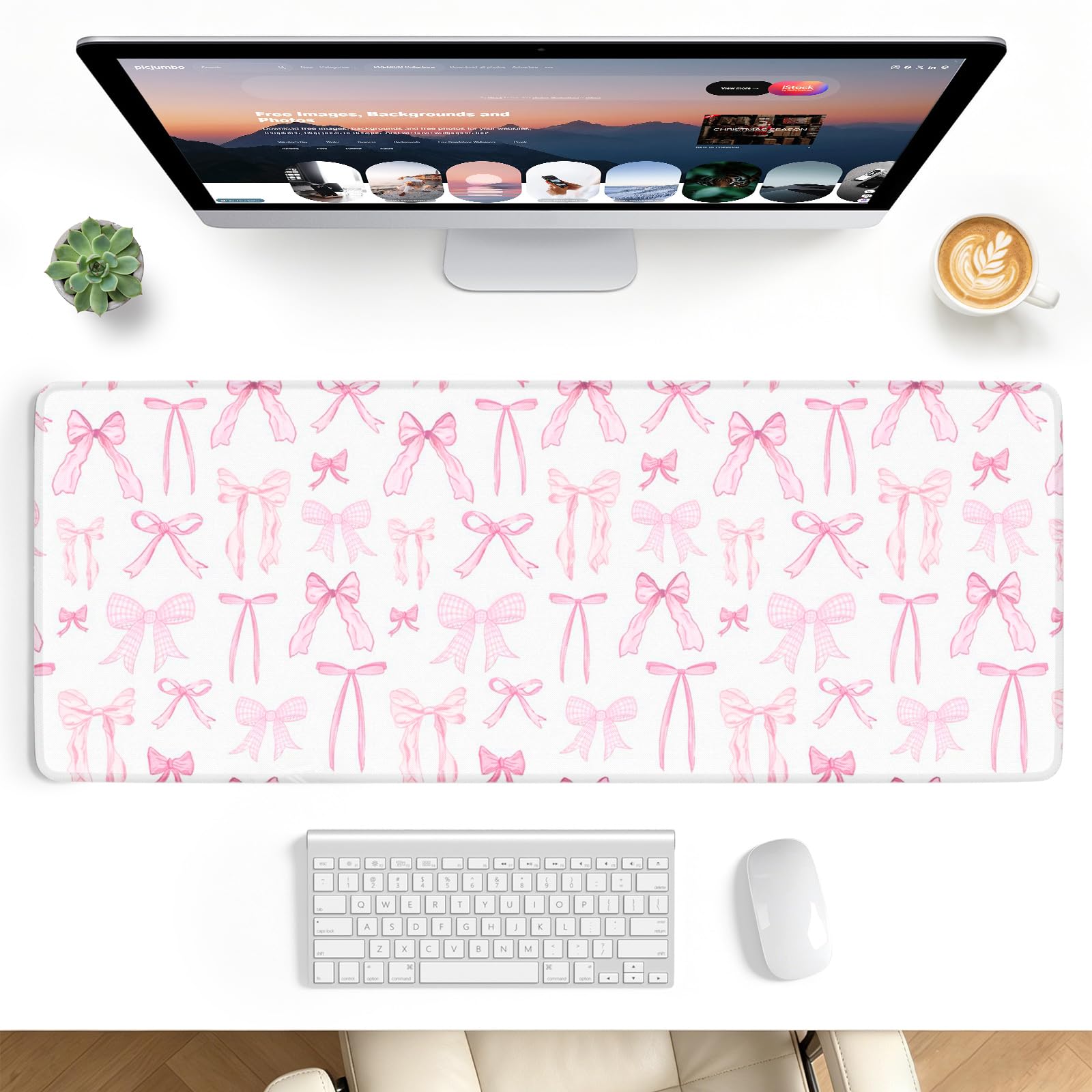 Stanploe Gaming Mouse Pad, Extended Desk Mat, Stitched Edges, Non-Slip Base