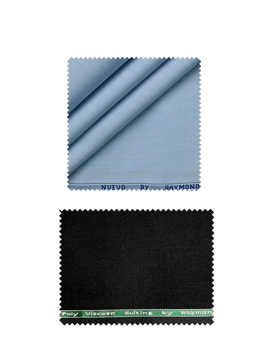 raymond Polyviscose Trouser- 100% Cotton Shirt Fabric Combo Box (Unstitched, All Weather Fabric, (BLACK PANT+BLUE SHIRT)-picture-19
