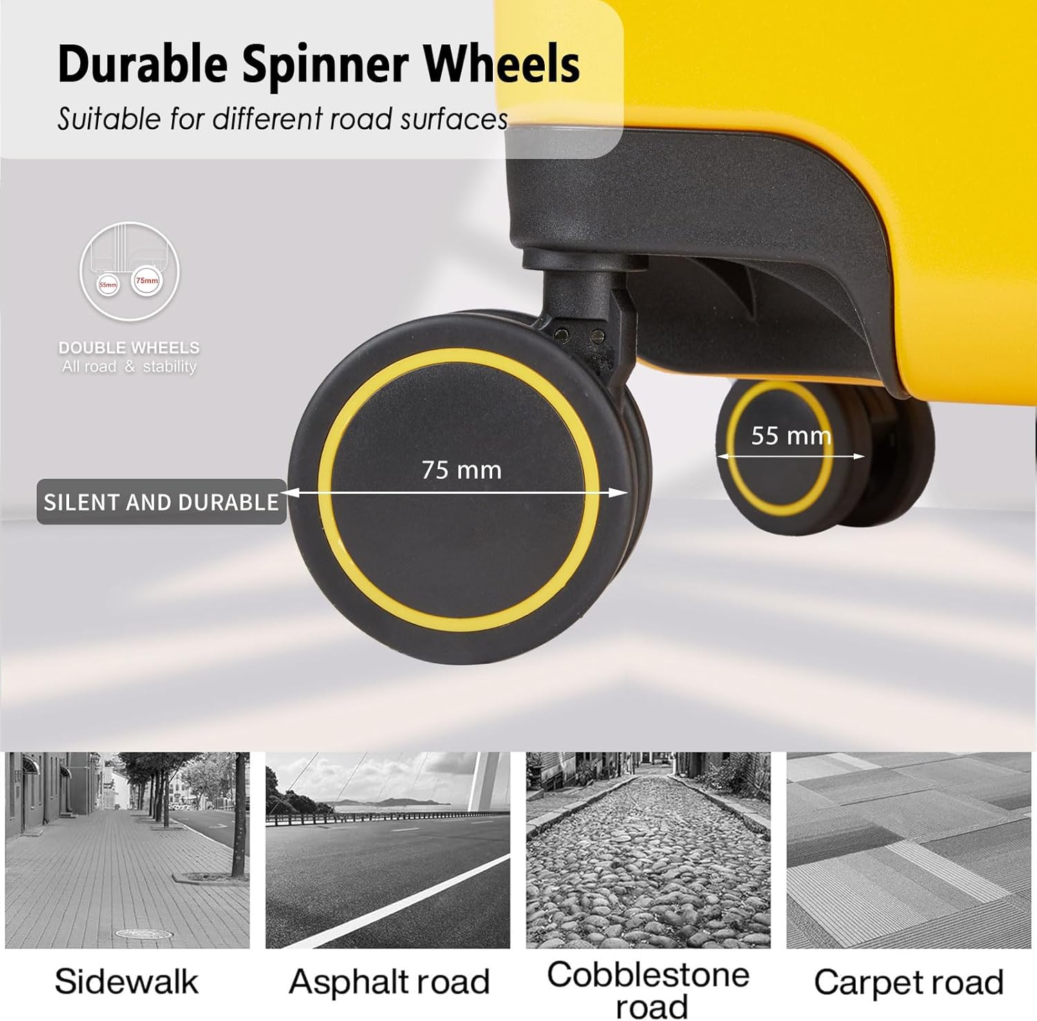 Verage 29 Inch Large Luggage With Spinner Wheels, Expandable Hardshell Spinner Suitcase for Travel, TSA Approved (29-Inch, Yellow)