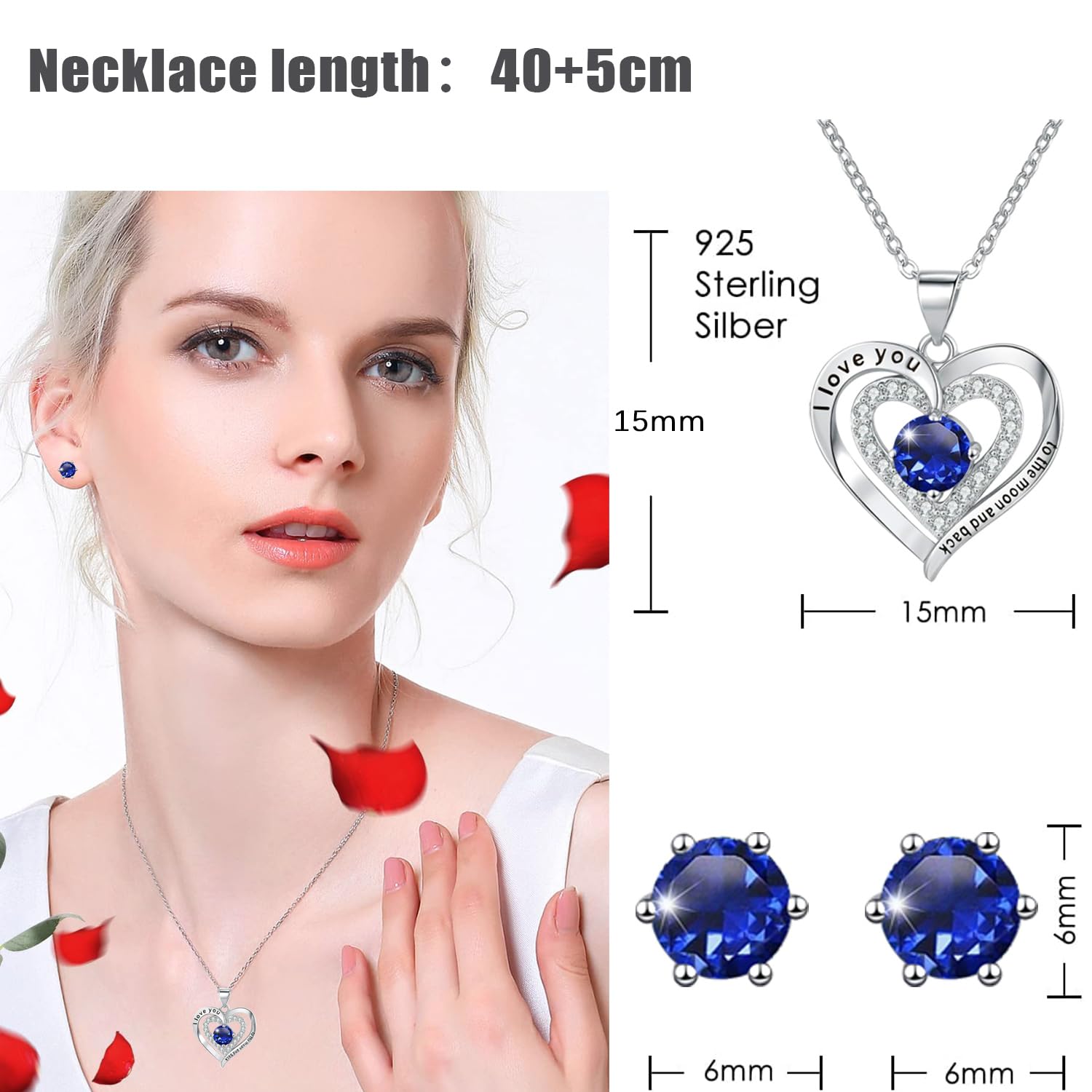 Regalo Mamma Natale - Rosa Eterna con Collana - Regali Originali per Compleanno, Anniversario, San Valentino, Festa della Mamma