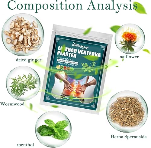 Miniatura 5 de Parches de vértebra lumbar, ajenjo a base de hierbas, apoyo para la espalda y la columna vertebral, comodidad muscular y articular, manejo no