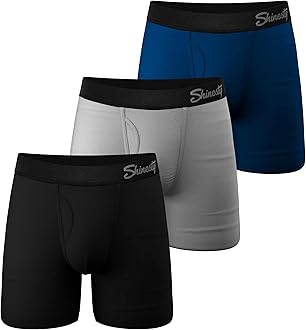 Shinesty Boxer Briefs for Men Pack of 3 - Hammock Support Pouch Underwear for Men with Fly
