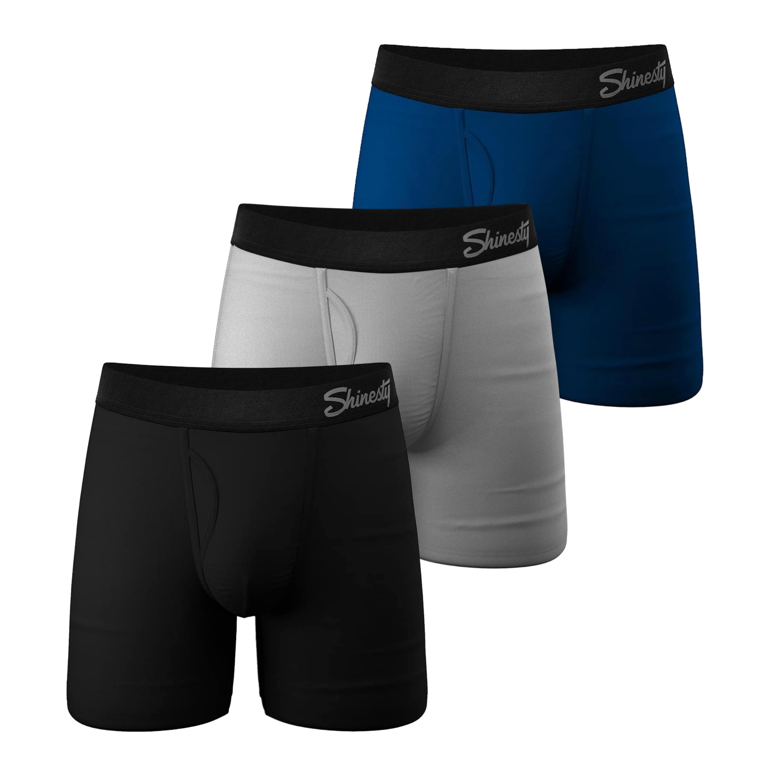 Boxer Briefs for Men Pack of 3 - Hammock Support Pouch Underwear for Men with Fly