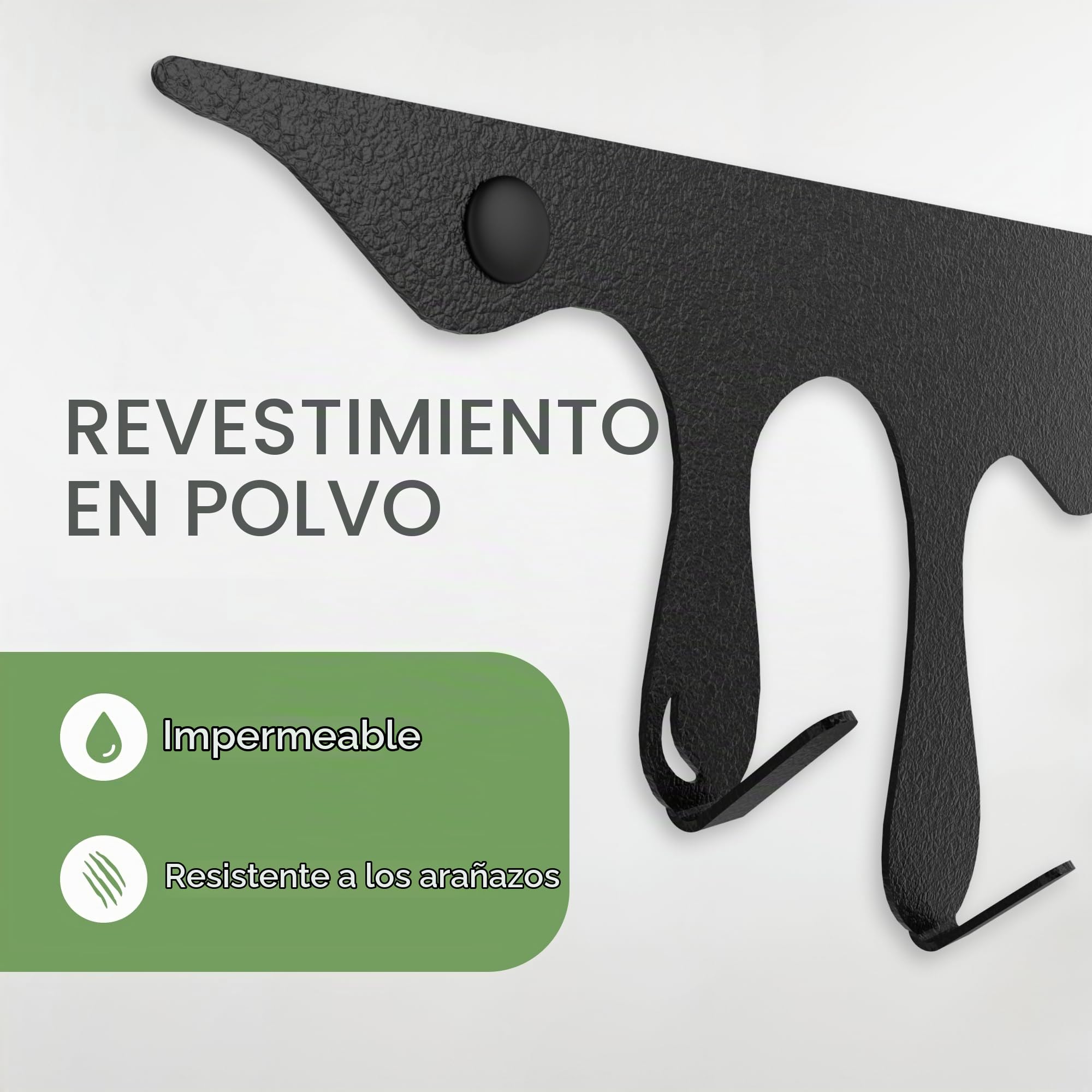 Elegante perchero negro montado en la pared, 2 piezas, 6 ganchos, 60 x 20 cm, diseño moderno de metal resistente, perfecto para habitaciones de niños, dormitorios, pasillos, baños y guarderías