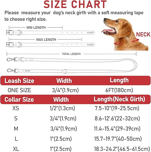 Miniatura 4 de ZALER Juego de collar y correa para perro, impermeable, ajustable, a prueba de olores, collares para mascotas, correas para perros grandes, medianos