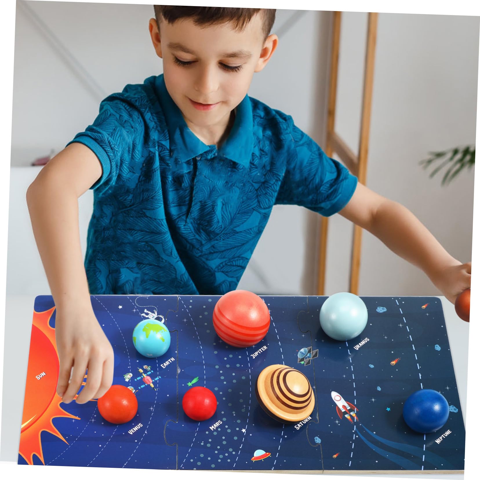 ERINGOGO Puzzle Solare del Otto Pianeti in Legno per Bambini | Superficie Liscia, Sicuro da Usare, Board da Gioco Educativa, Adatta a Piccoli Appassionati di Astronomia