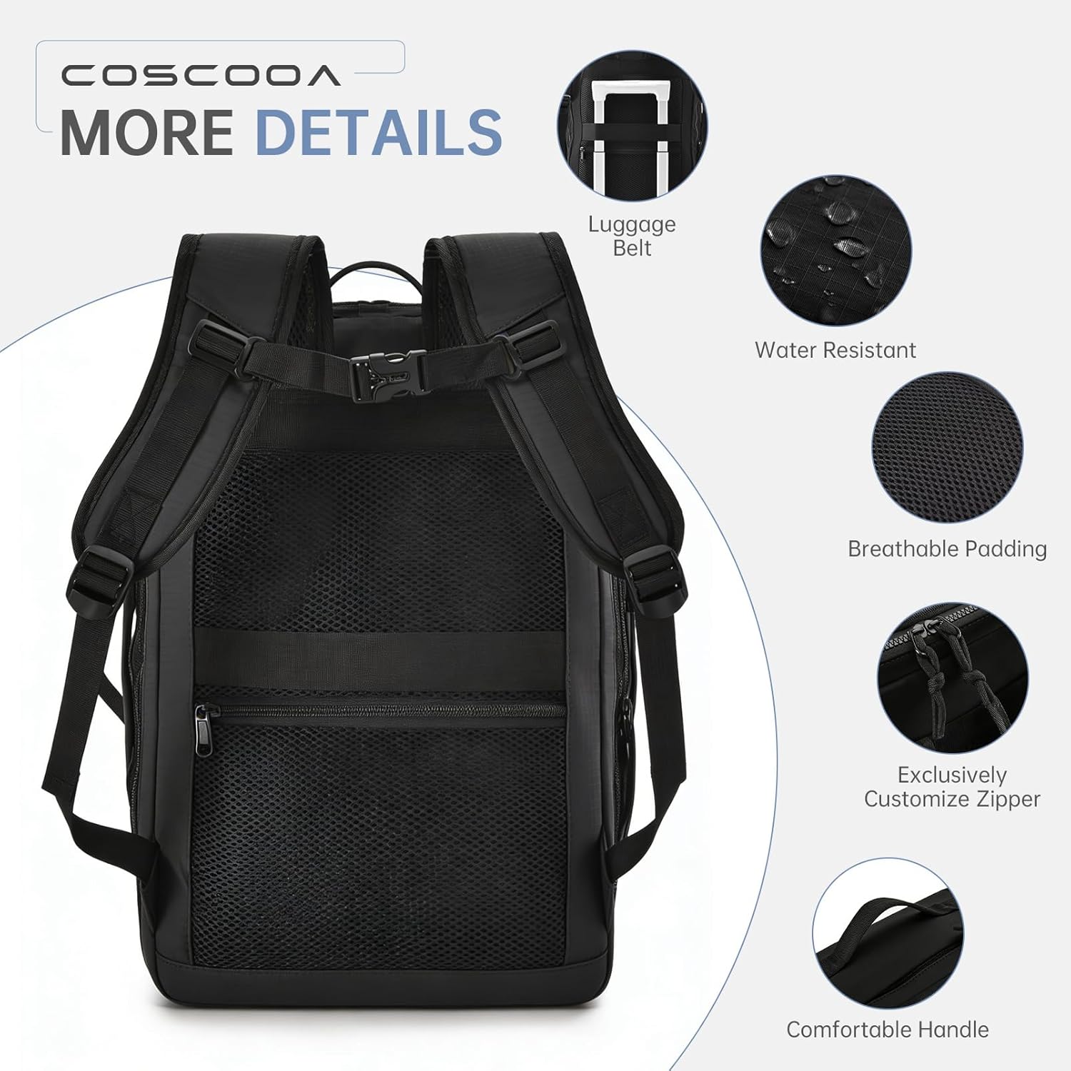 Carry On Travel Backpack 40x30x20cm Expandable 30-35L, 40x30x25cm Personal item Size Bag,15.6inch Laptop Backpack with Shoe Compartment and Wet Pockets,Mochila de Viaje