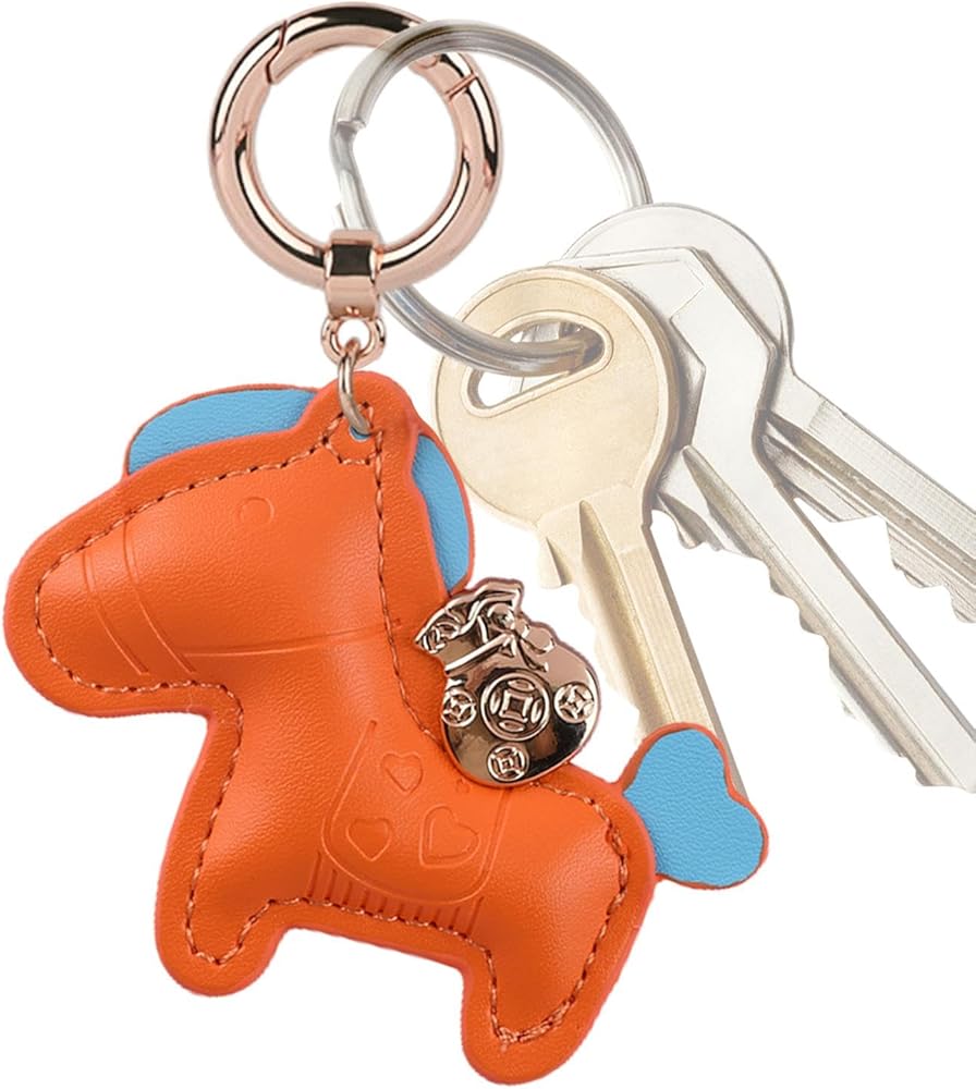 Amazon.co.jp: [Buogint] バックパック用馬キーホルダー、革製馬