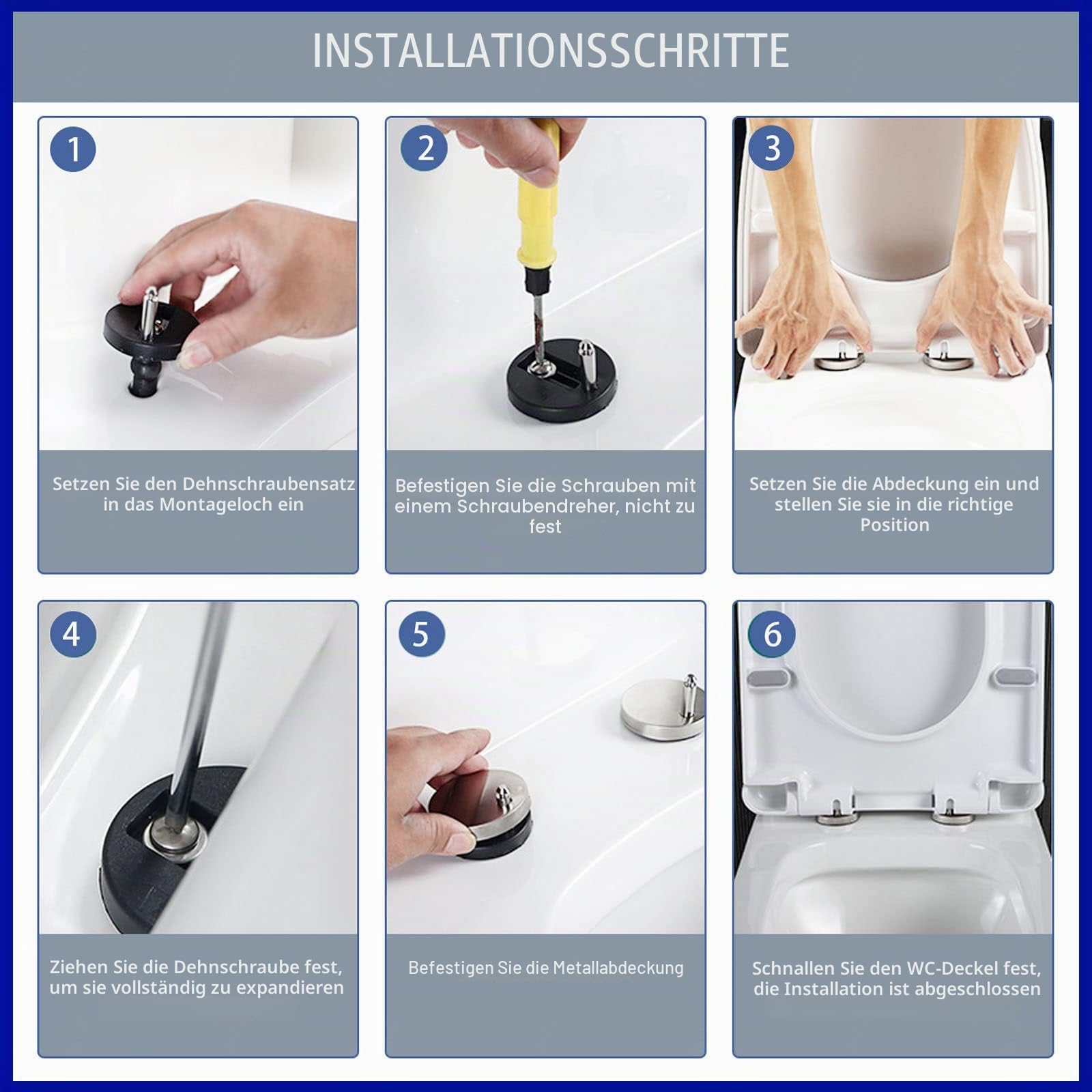 Klodeckel mit Absenkautomatik Softclose Wc Sitz Eckig Eckig Toilettensitz Absenkautomatik Quick Release klobrille Duroplast für Jede Toilette Geeignet ,white-34*45cm