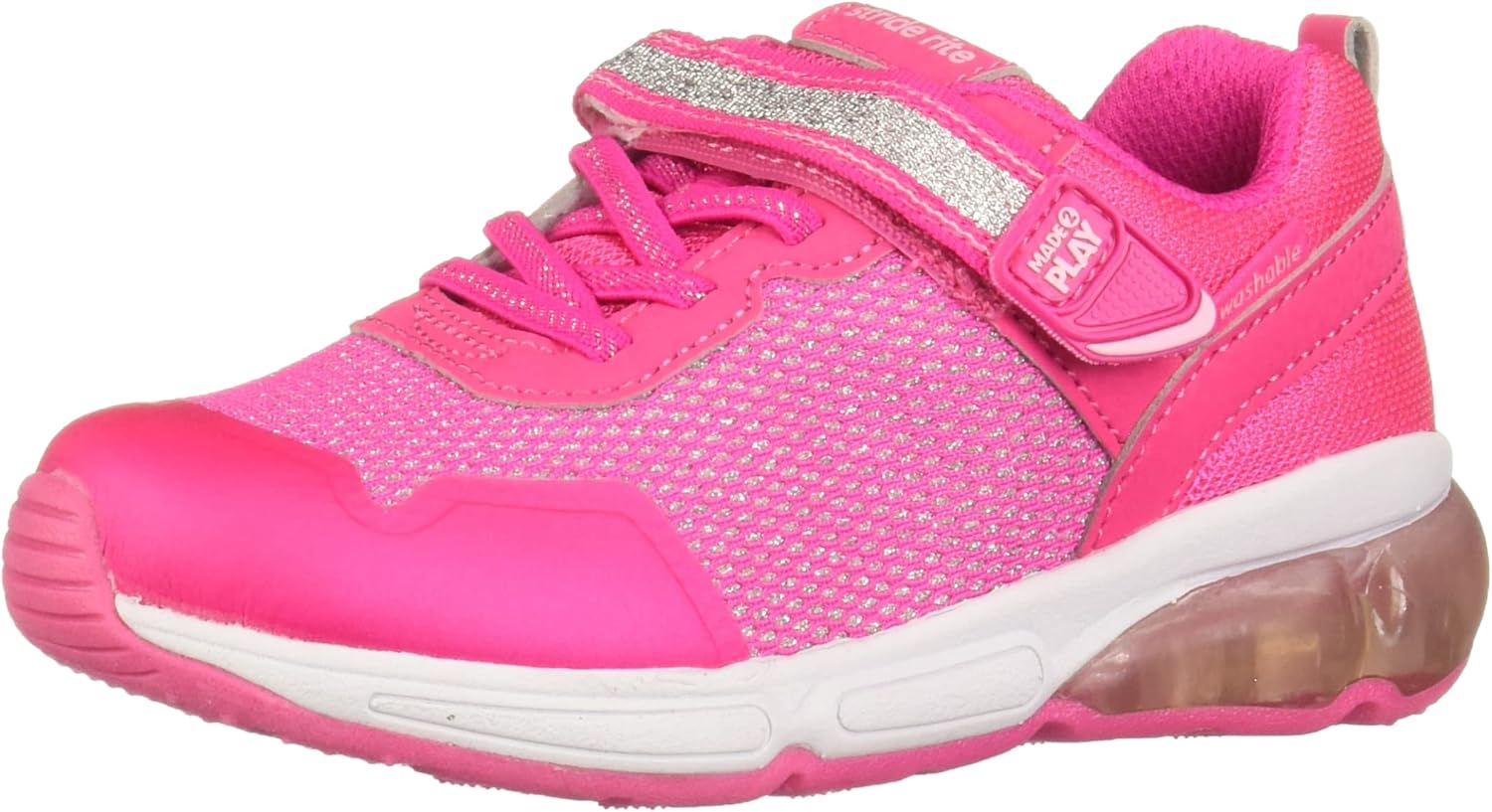 Stride Rite Girls Made2Play Radiant Bounce Sneaker, Pink, 7.5 Wide Toddler