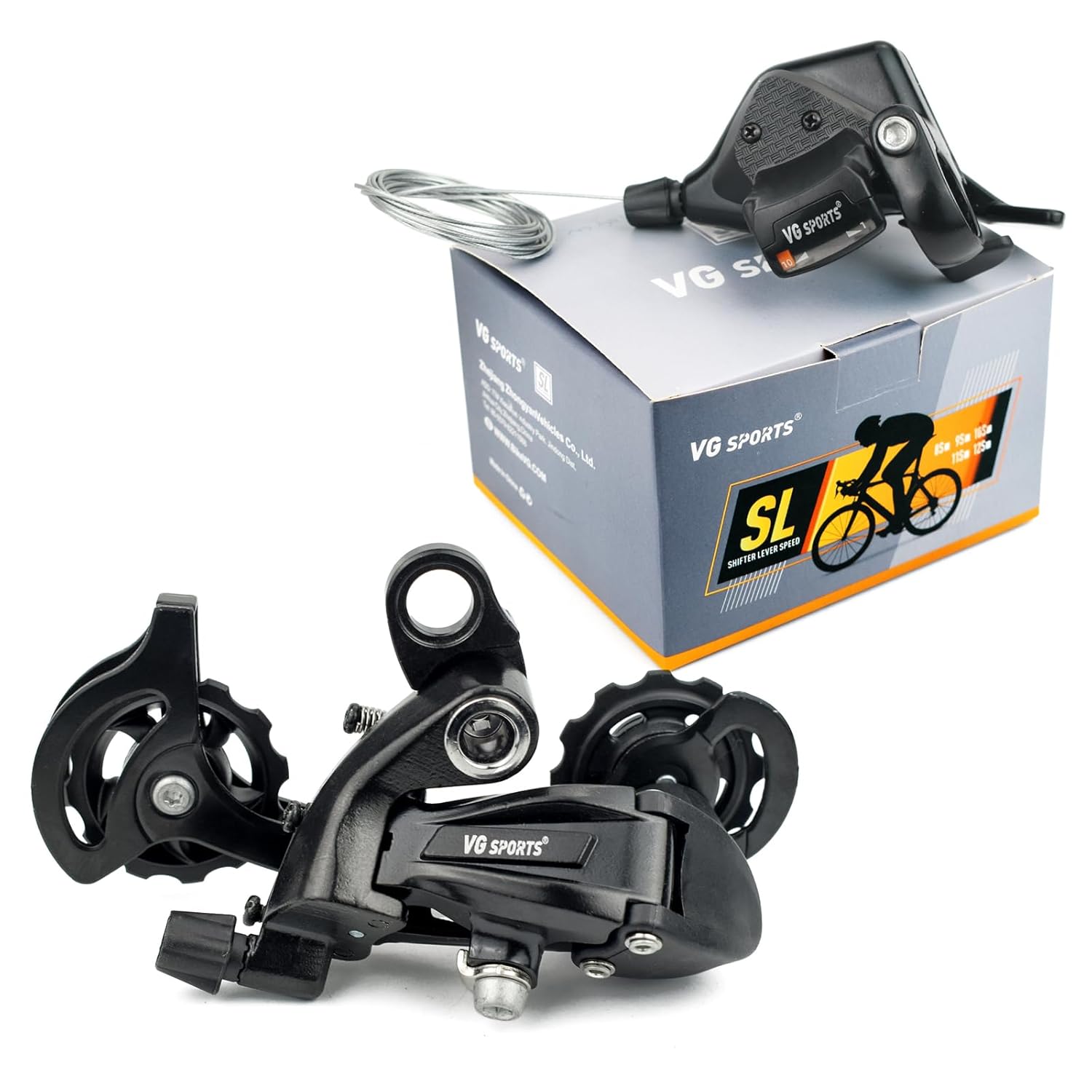 VG Sports 10 Speed MTB Groupset Bike Chain 11-42T Cassette 1x10 Speed Rear Derailleur& Shifter (10S 11-42T Set)