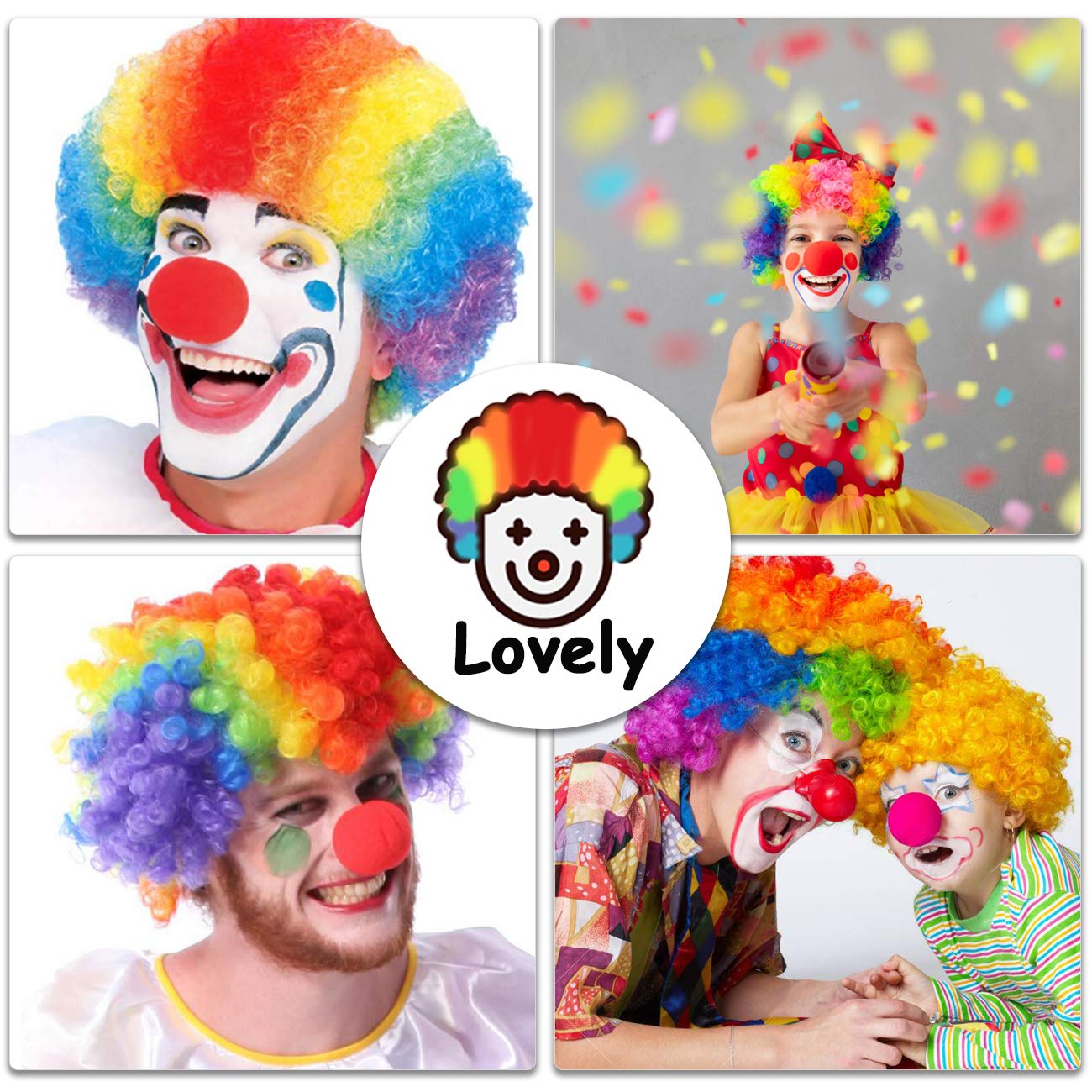 Yomiie Generic Yomiie Clown Wig Rainbow Color Wig Funny Dress Up Cosplay  Hair Costume Accessory for Halloween Masquerade Theme Circus Show Hippy  Football Fans Party Decoration: Buy Online at Best Price in