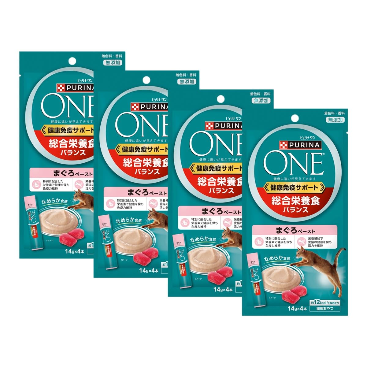 ピュリナワン おやつ 健康免疫サポート 総合栄養食バランス まぐろペースト 56gx4袋 キャットフード 猫 おやつ