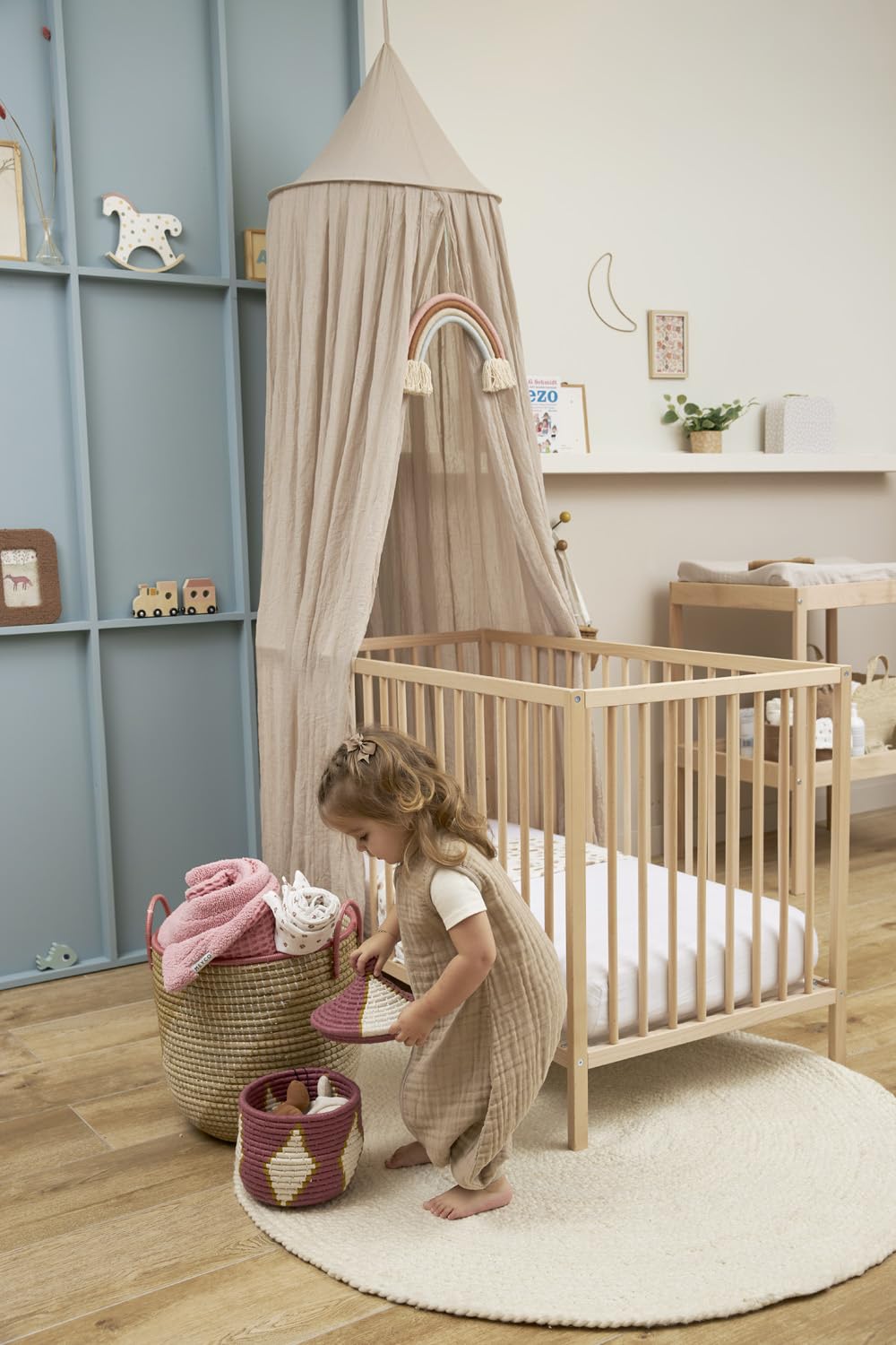 MEYCO Baby Schlafsack m. Füßen Musselin - 104cm - 0.5 TOG - Schlafoverall Sommer - 100% Baumwolle - Oeko Tex zertifiziert - Jumper - hautfreundlich, atmungsaktiv - Sand