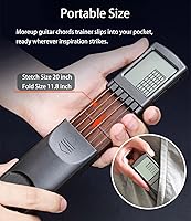 Vista 6 de Herramienta de práctica de acordes de guitarra de bolsillo, cuello de guitarra portátil para principiantes con pantalla giratoria de acordes
