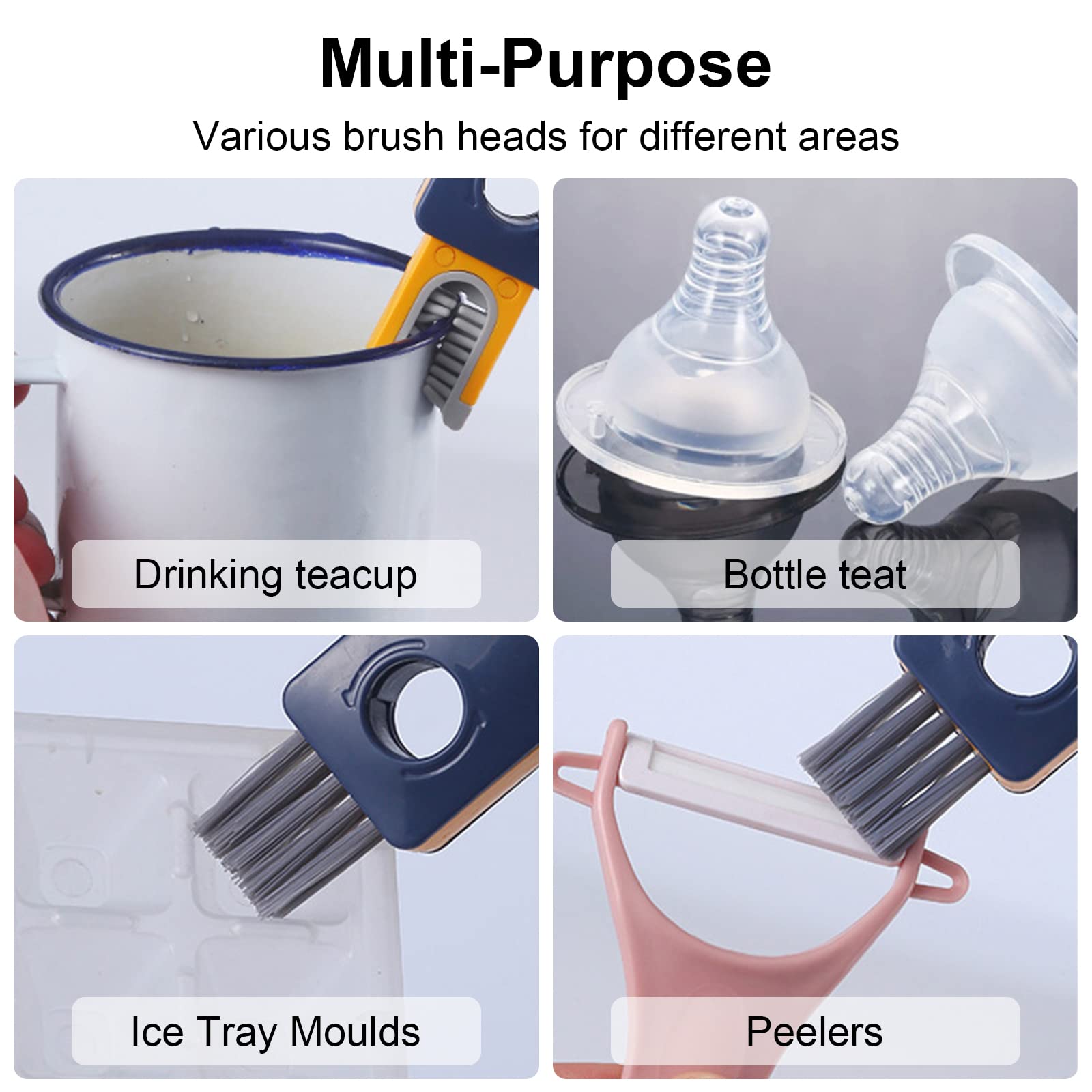 Kit De Nettoyage 4 En 1 Pour Bouteilles Et Gourdes - Brosse Télescopique, Tête Rotative