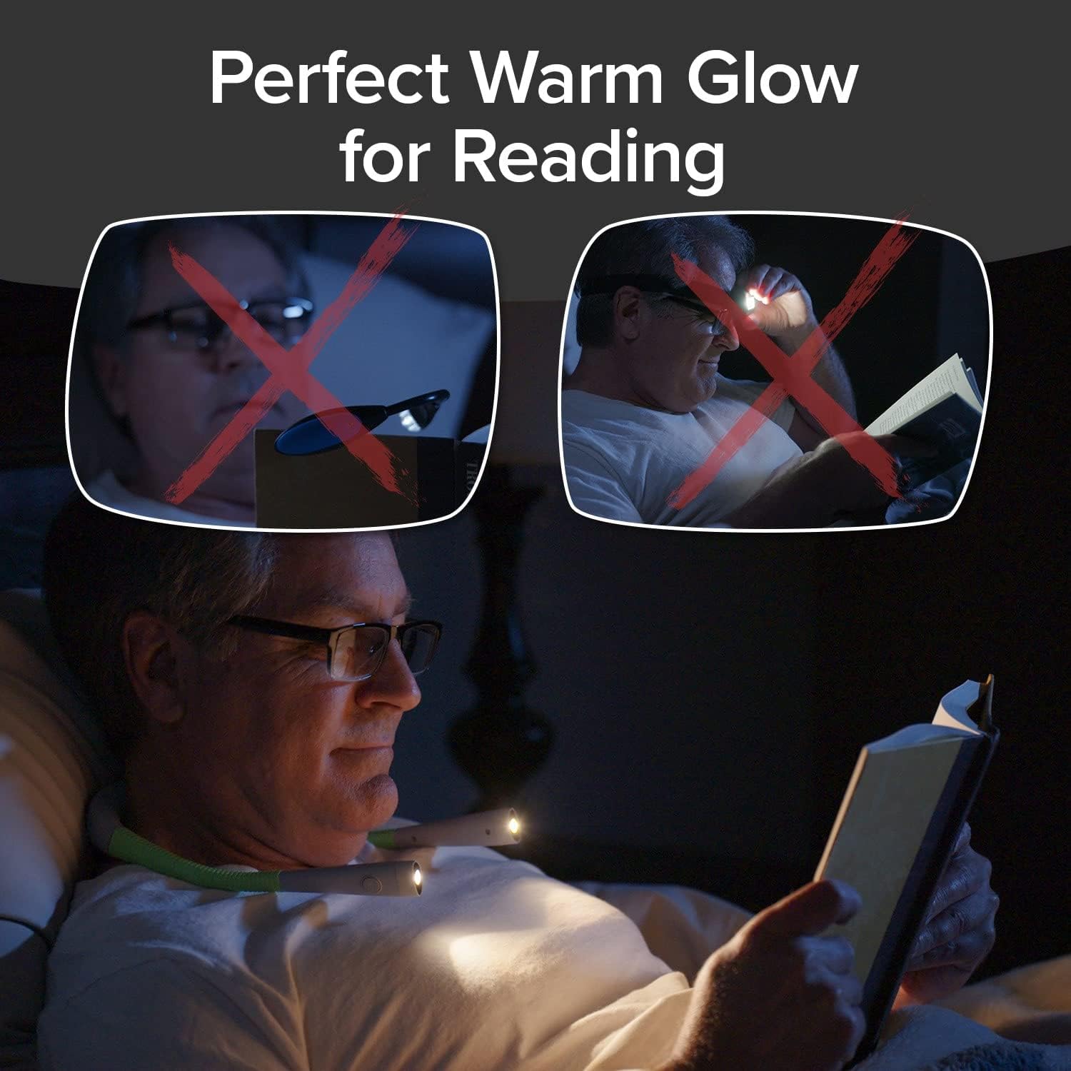 Alien Lizard Neck Light AS-SEEN-ON-TV Book Light for Reading in Bed, Bendable Portable Light, for Reading, Knitting, Camping and Repairing with Adjustable Brightness Levels, Green