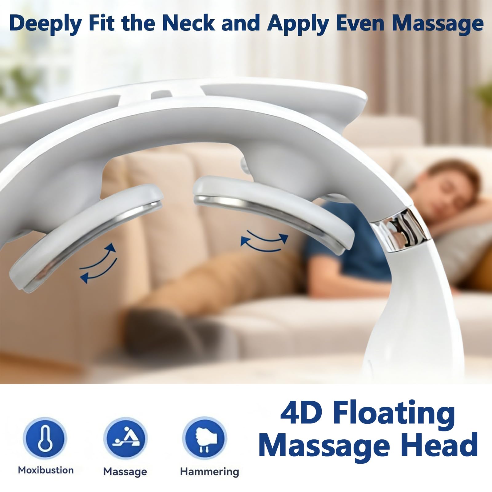Masseur Cervical Électrique à Impulsions, 6 Modes de Massage & Chauffant, 16 Niveaux de Force Réglables, Massage Cou Portable Vocale pour Soulage les Douleurs Cervicales et les Raideurs Épaule (1 pcs)