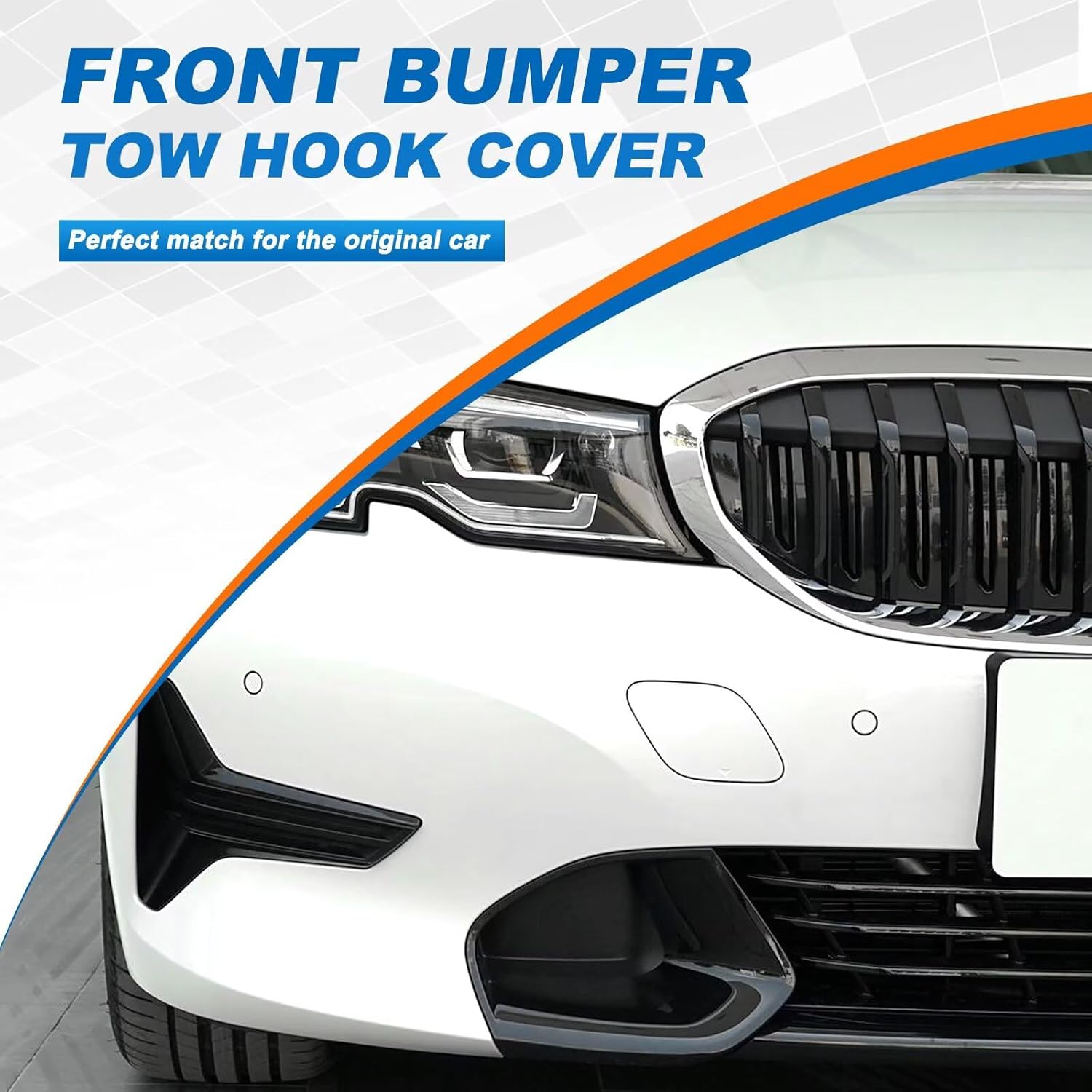 Car Front Bumper Tow Hook Cover Cap Towing Eye Fit for BMW 3 Series G20 Sedan G21 Wagon Fit 316d 318dX 2019 2020 2021 2022 (Snow Mountain White) 51118496520 Only Suitable for Standard Package Edition
