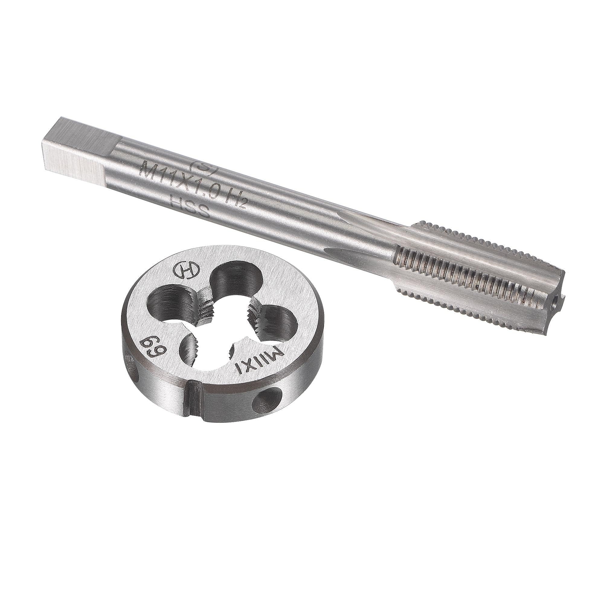 TA-VIGOR M11 x 1mm Metric Tap and Die Set, Machine Thread Screw Tap with Round Threading Die