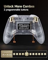 Vista 5 de EasySMX D05 PC Controller - Enhanced Wireless Bluetooth Pro Controller with Charging Dock/Hall Sensor/RGB Lighting - No Stick Drift, No Dead Zone